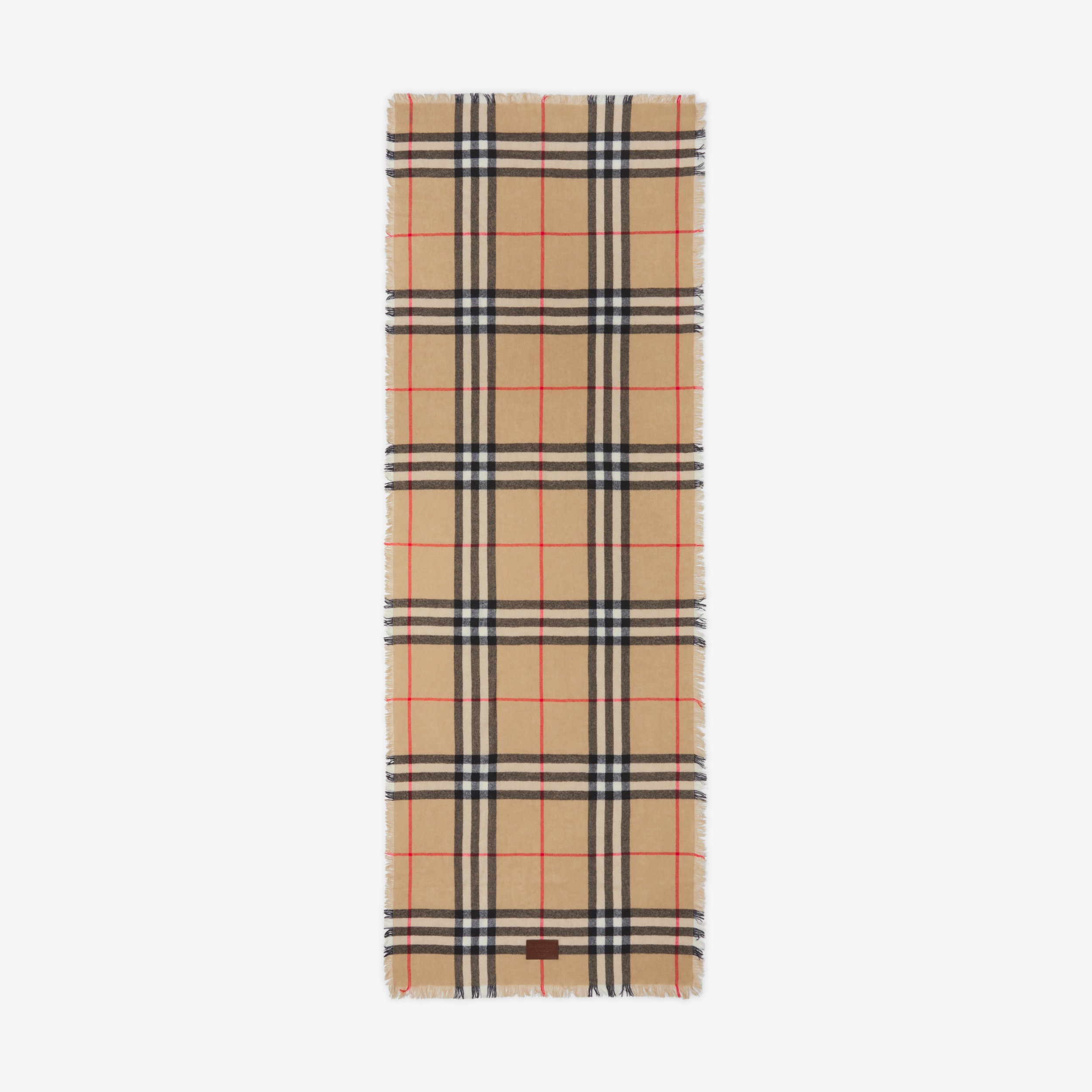 Check Cashmere Scarf in Archive Beige | Burberry® Official