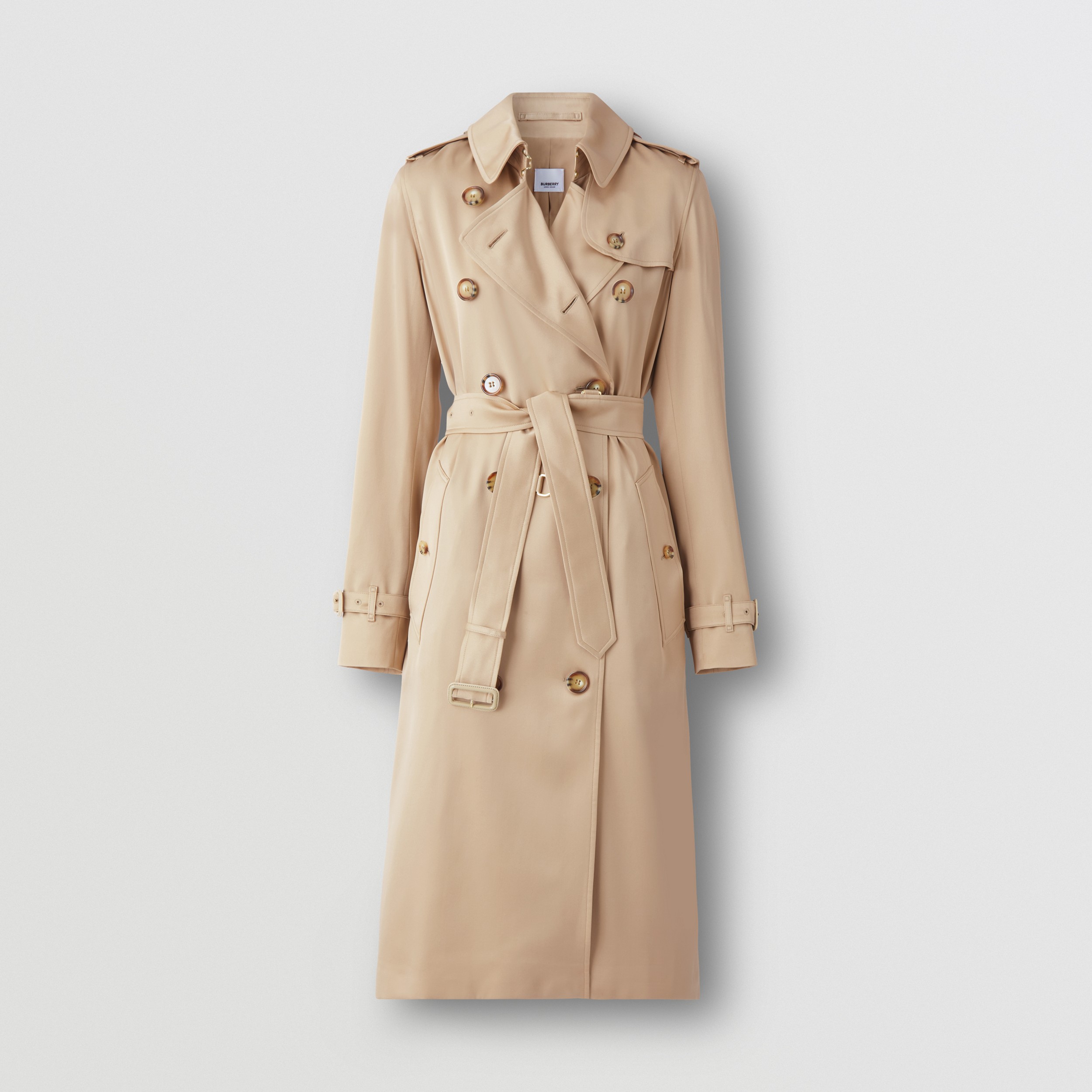 Silk Kensington Trench Coat in Soft Fawn - Women | Burberry® Official - 4
