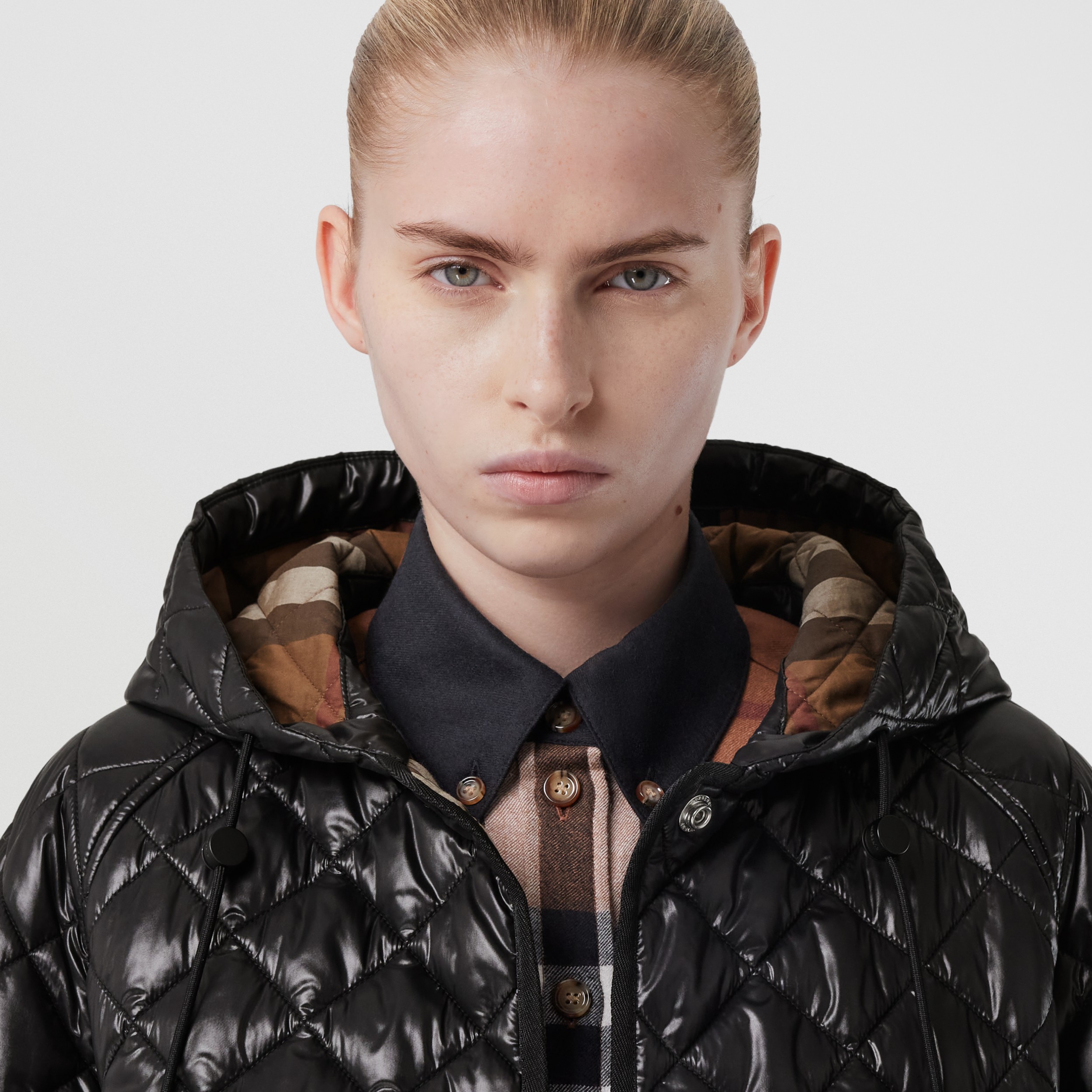 Diamond Quilted Thermoregulated Hooded Jacket in Black - Women | Burberry®  Official