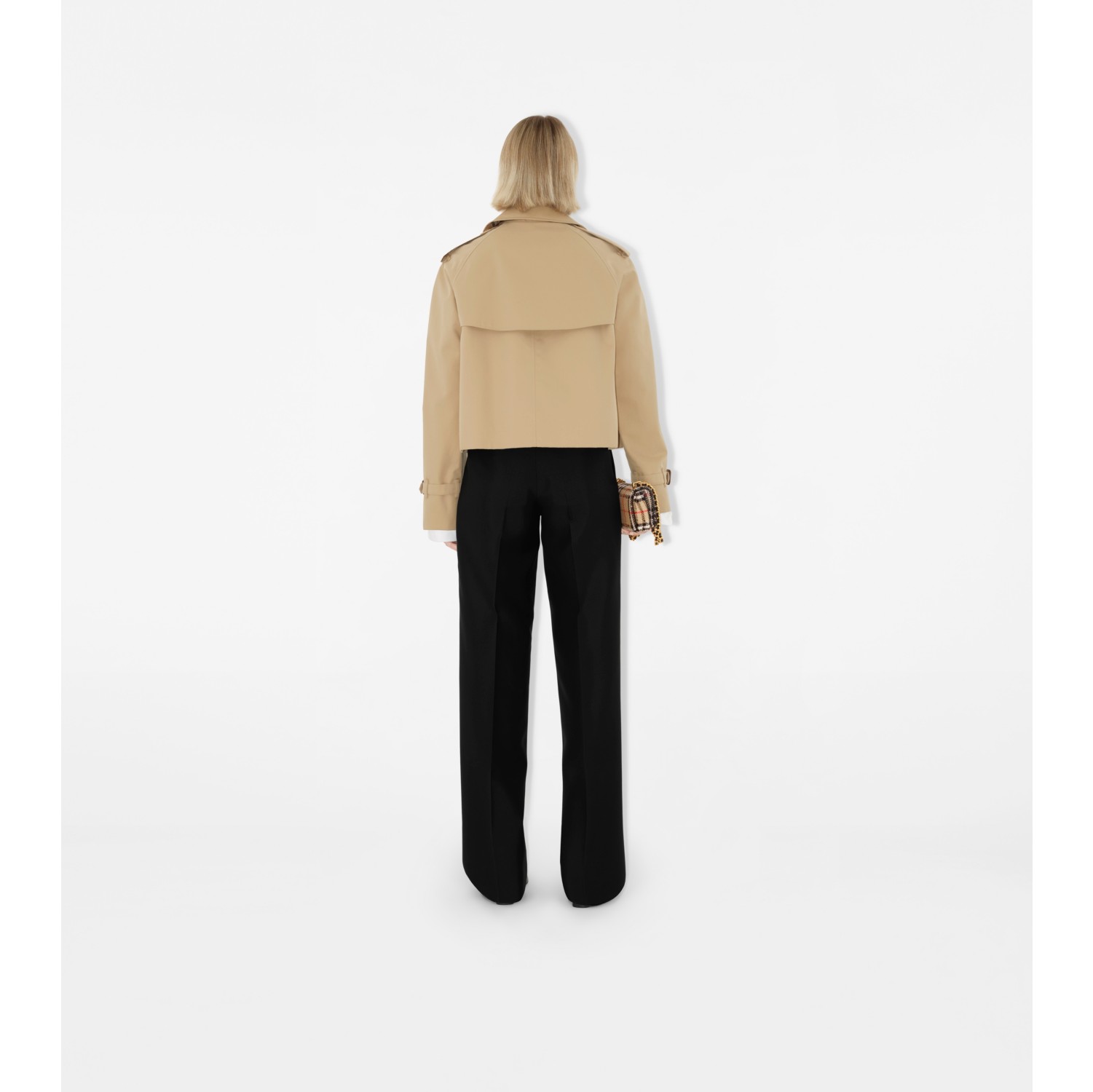 Cropped Gabardine Trench Jacket