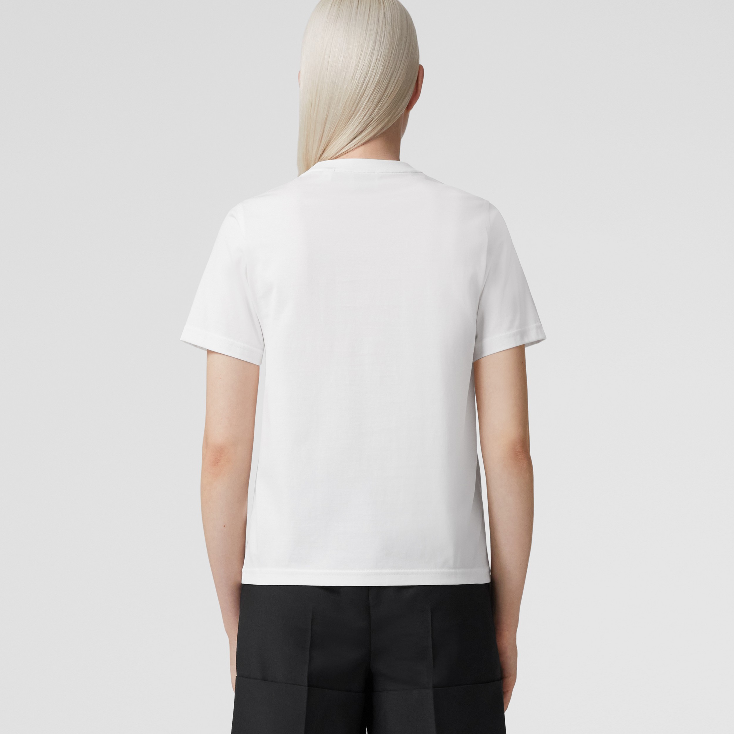 Logo Print Cotton T-shirt in White | Burberry® Official - 3