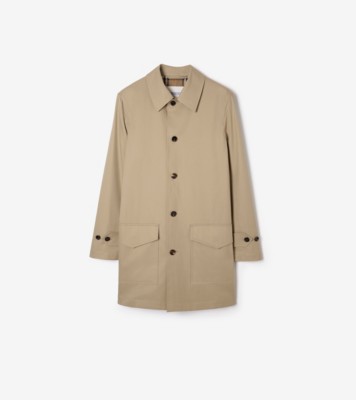 Mid length Tropical Gabardine Meadowbank Car Coat Saltmarsh Cotton ®