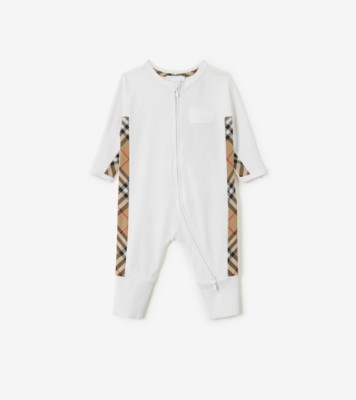 White burberry store baby grow