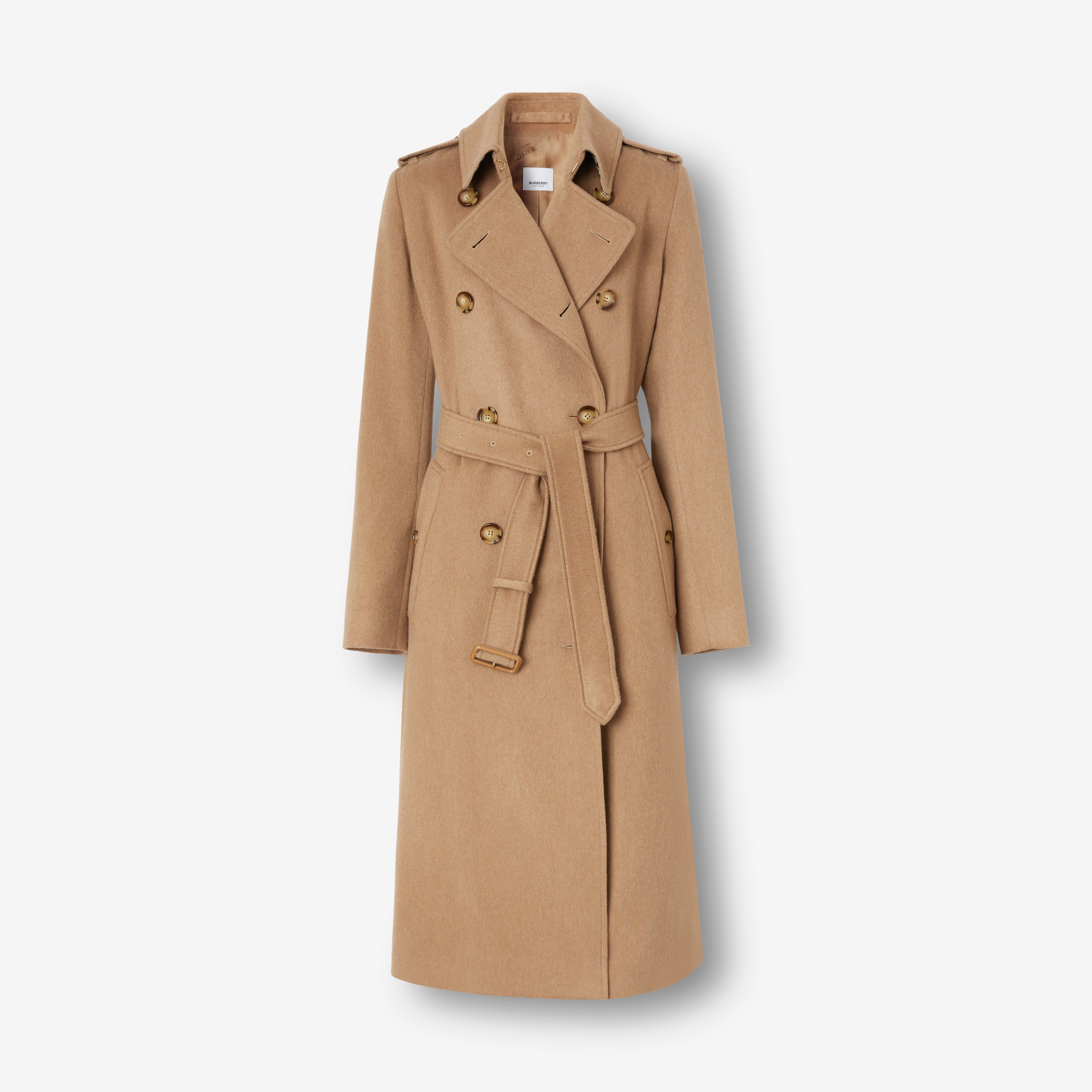 Trench coat Kensington in cashmere (Cammello Mélange) | Sito ufficiale Burberry® - 1