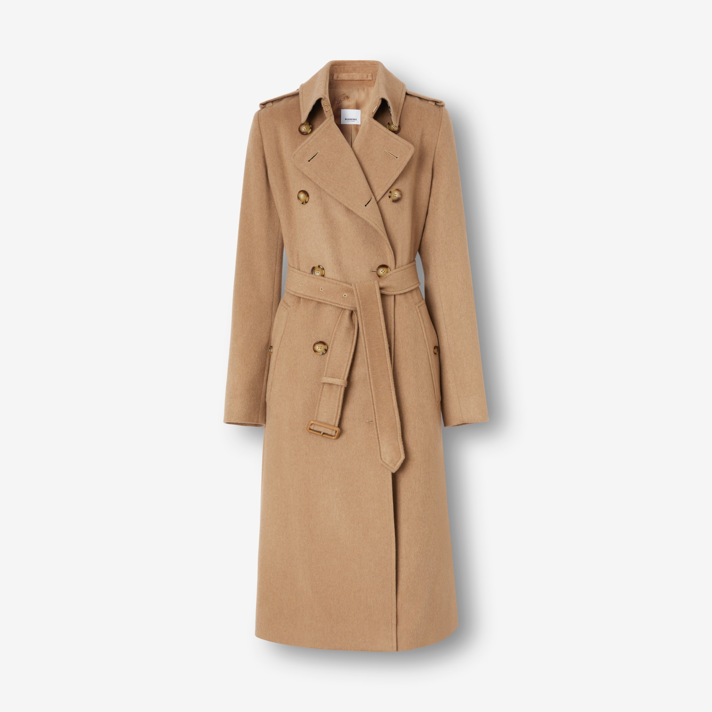 Cashmere Kensington Trench Coat in Camel Melange | Burberry® Official