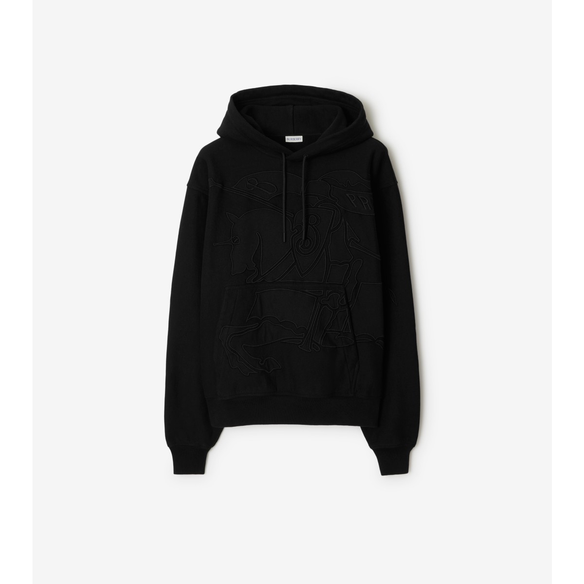 Shop Burberry Ekd Cotton Blend Hoodie In Black