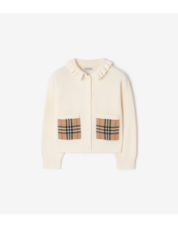 Check Pocket Cotton Wool Cardigan