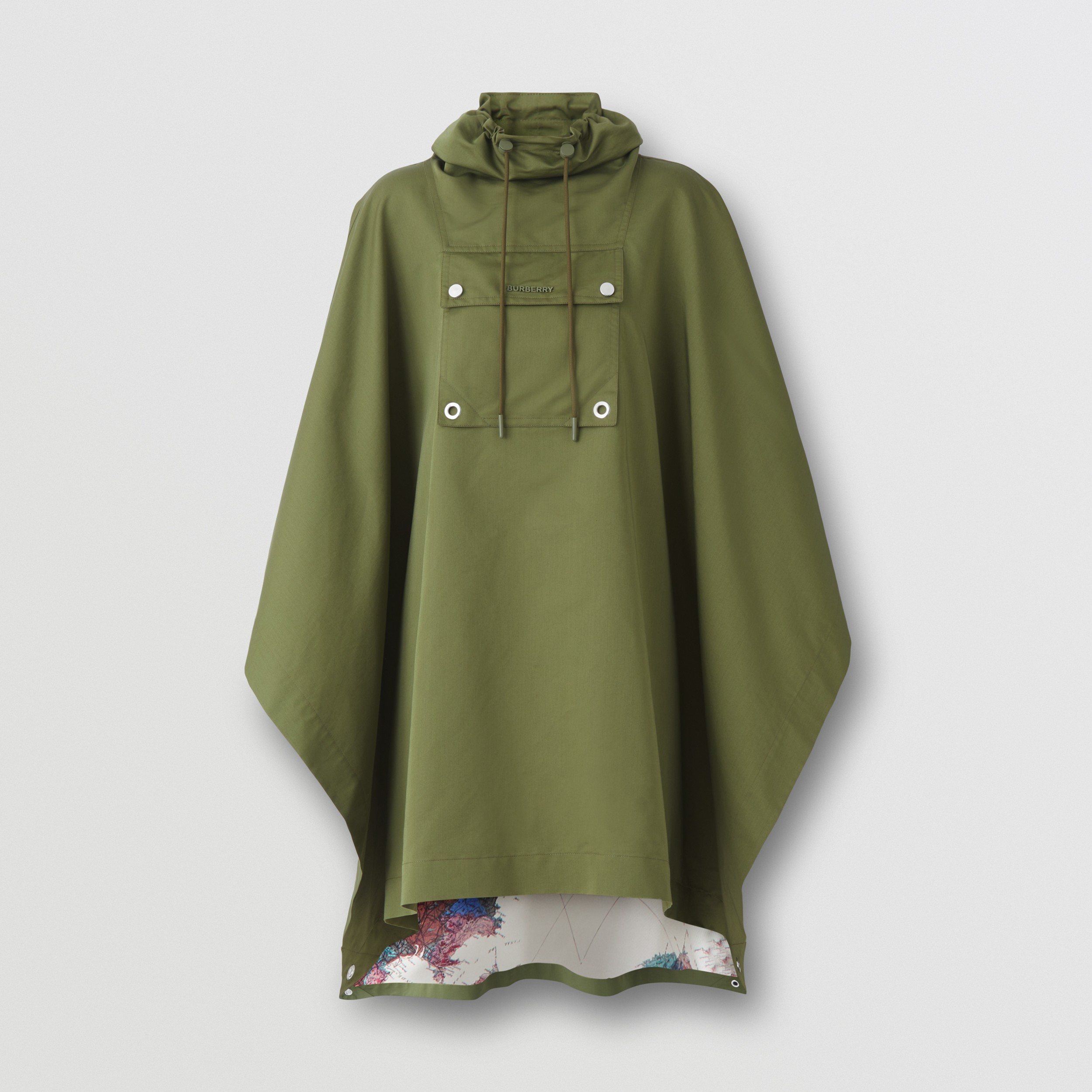 Cotton Silk Cape in Olive | Burberry® Official - 4
