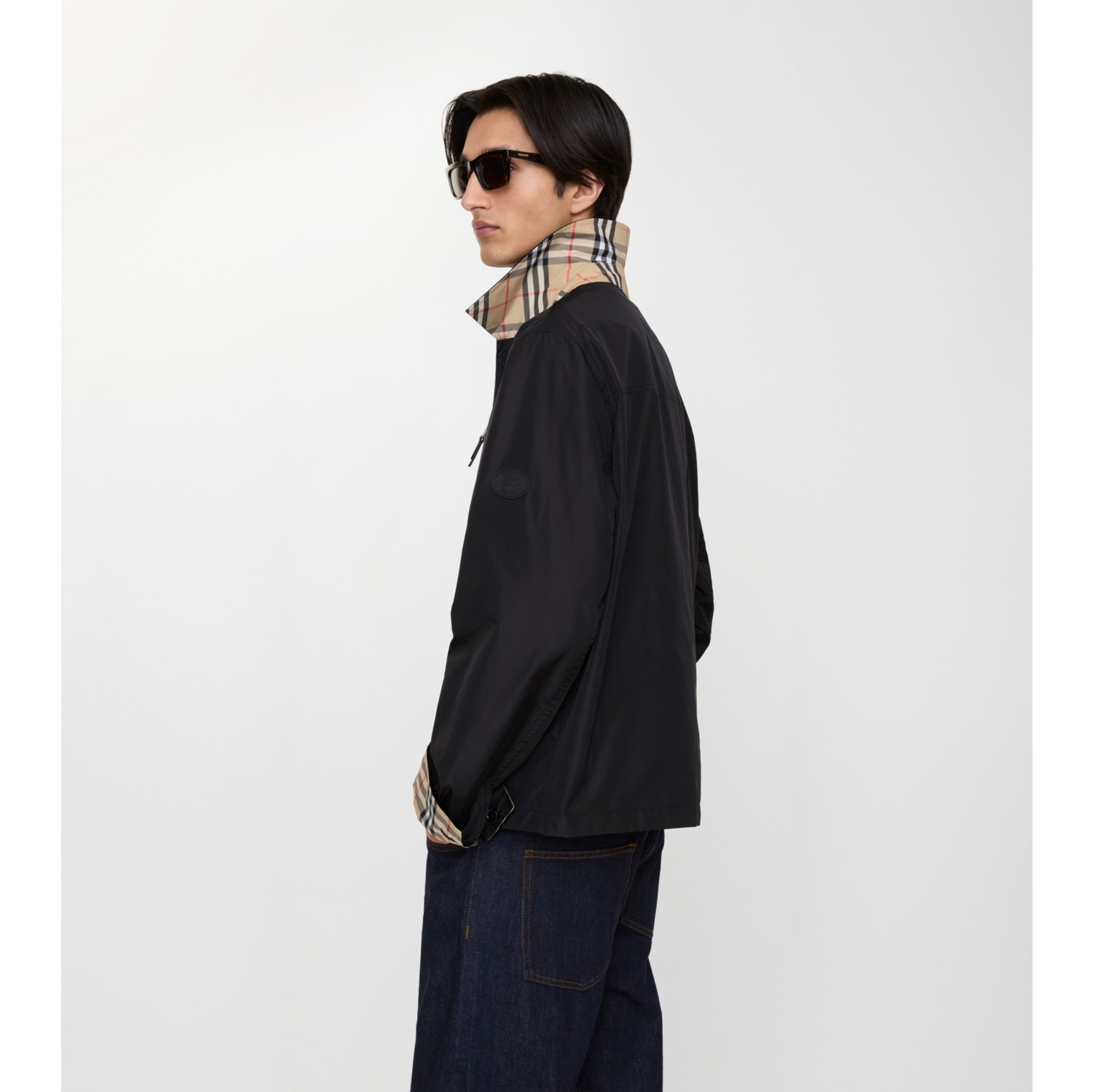 Reversible Nylon Bloomsbury Harrington Jacket in Black - Men