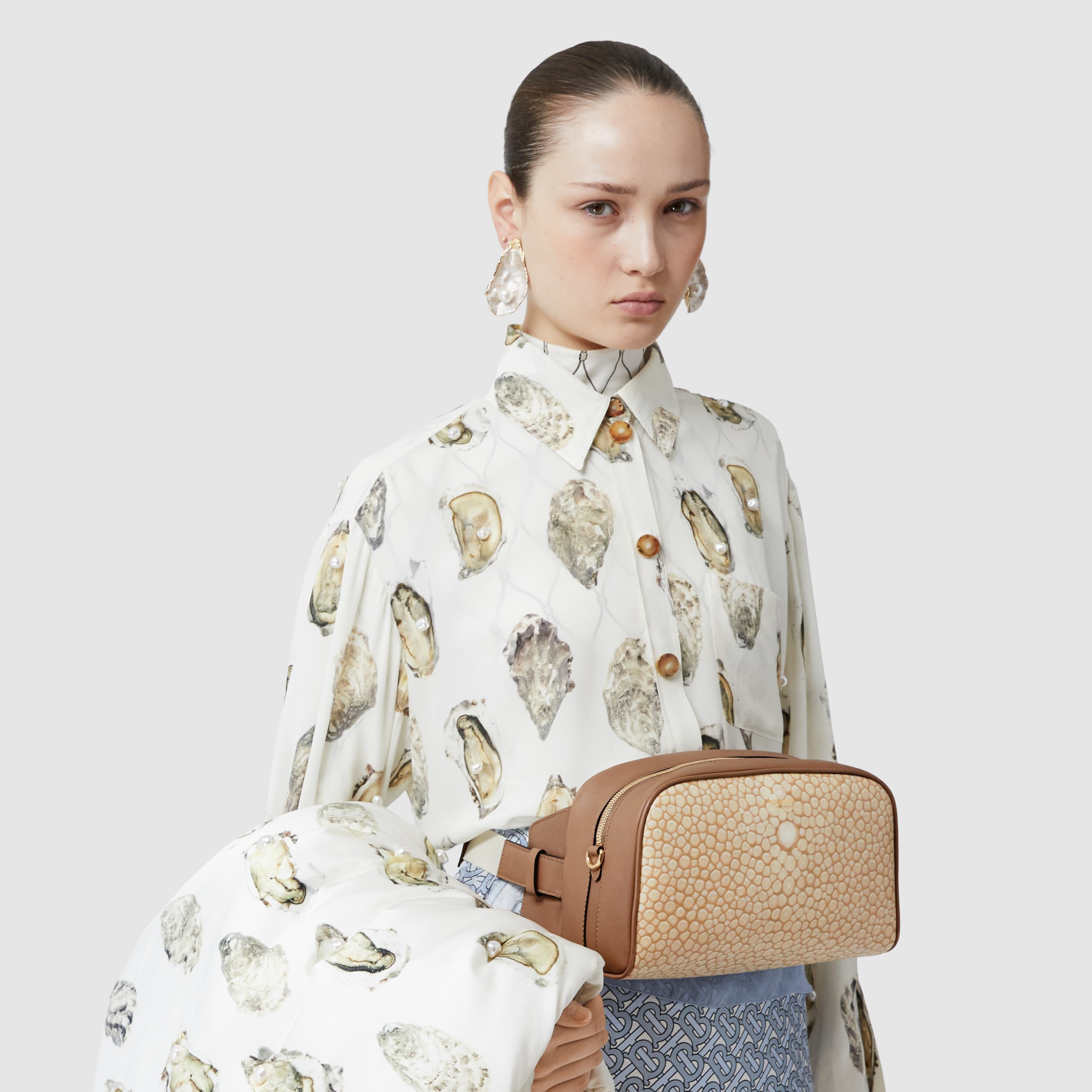 Fish-scale Print and Leather Cube Bum Bag in Light Sand - Women ...