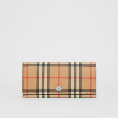 Vintage Check and Leather Continental 