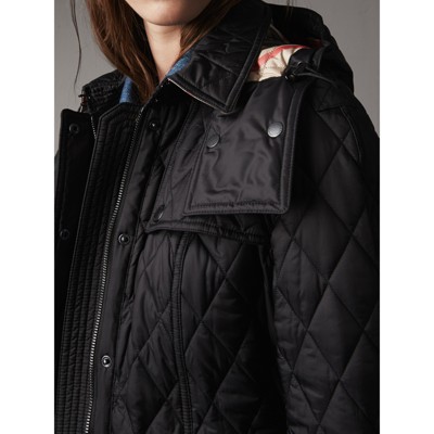 burberry quilted trench jacket with detachable hood