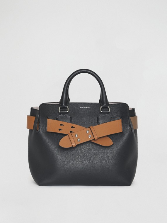 Women S Bags Check Leather Tote Burberry Australia The Small Leather Belt Bag In Black