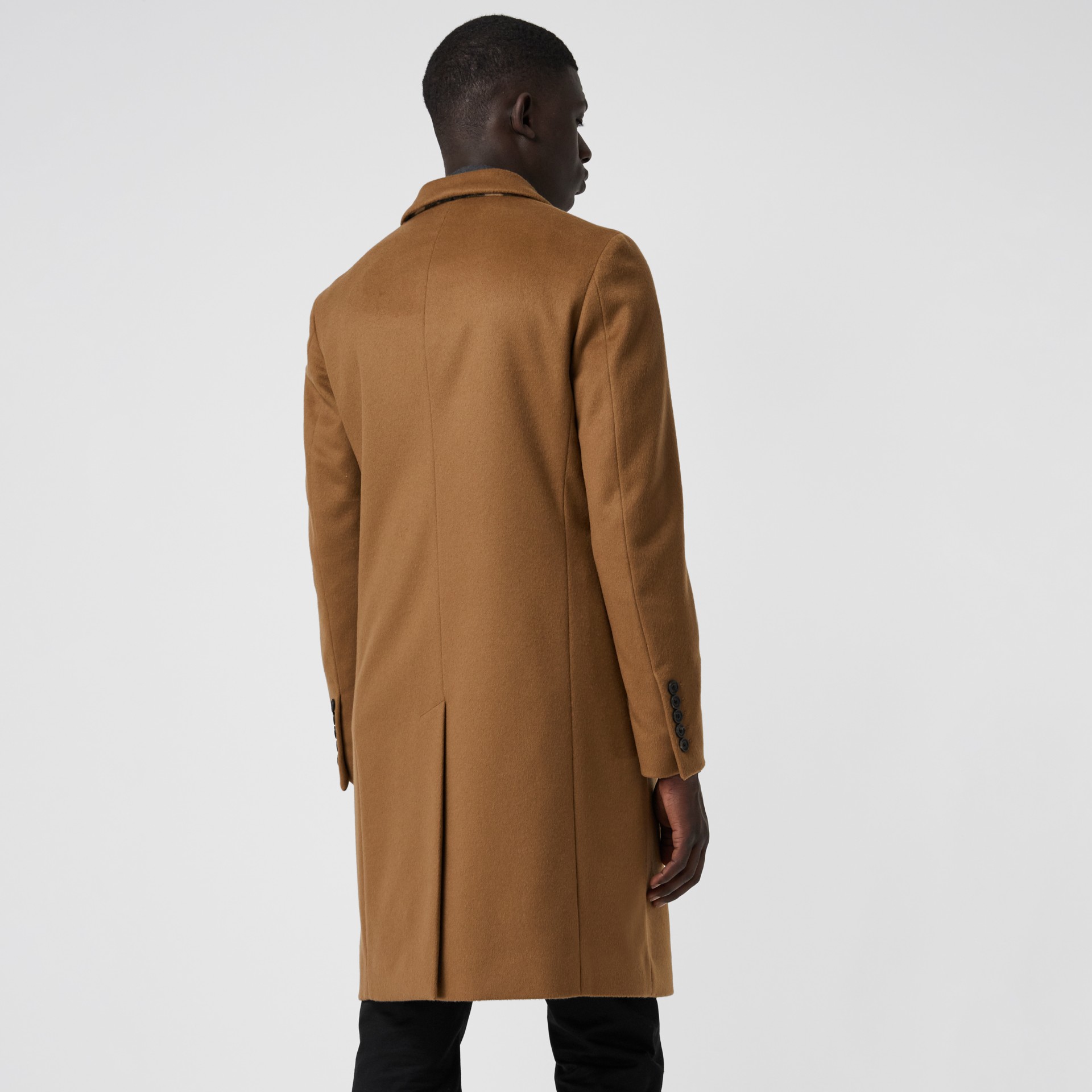 Wool Cashmere Tailored Coat in Dark Camel - Men | Burberry United Kingdom