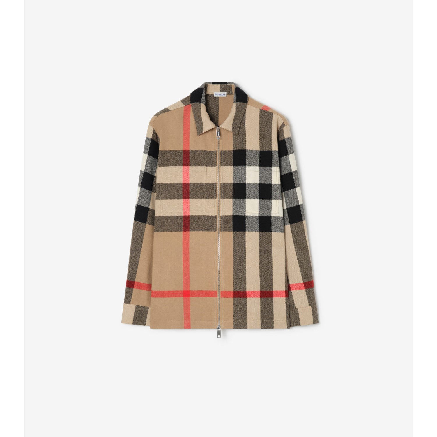 Check Wool Cotton Overshirt