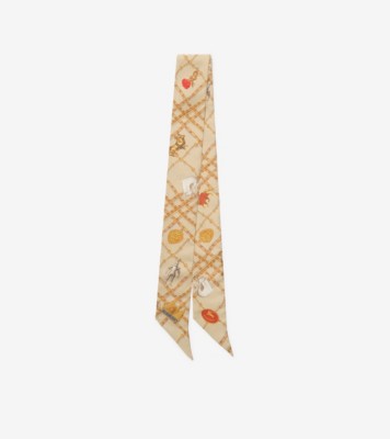 Skinny Check Charm Silk Scarf Finch ®