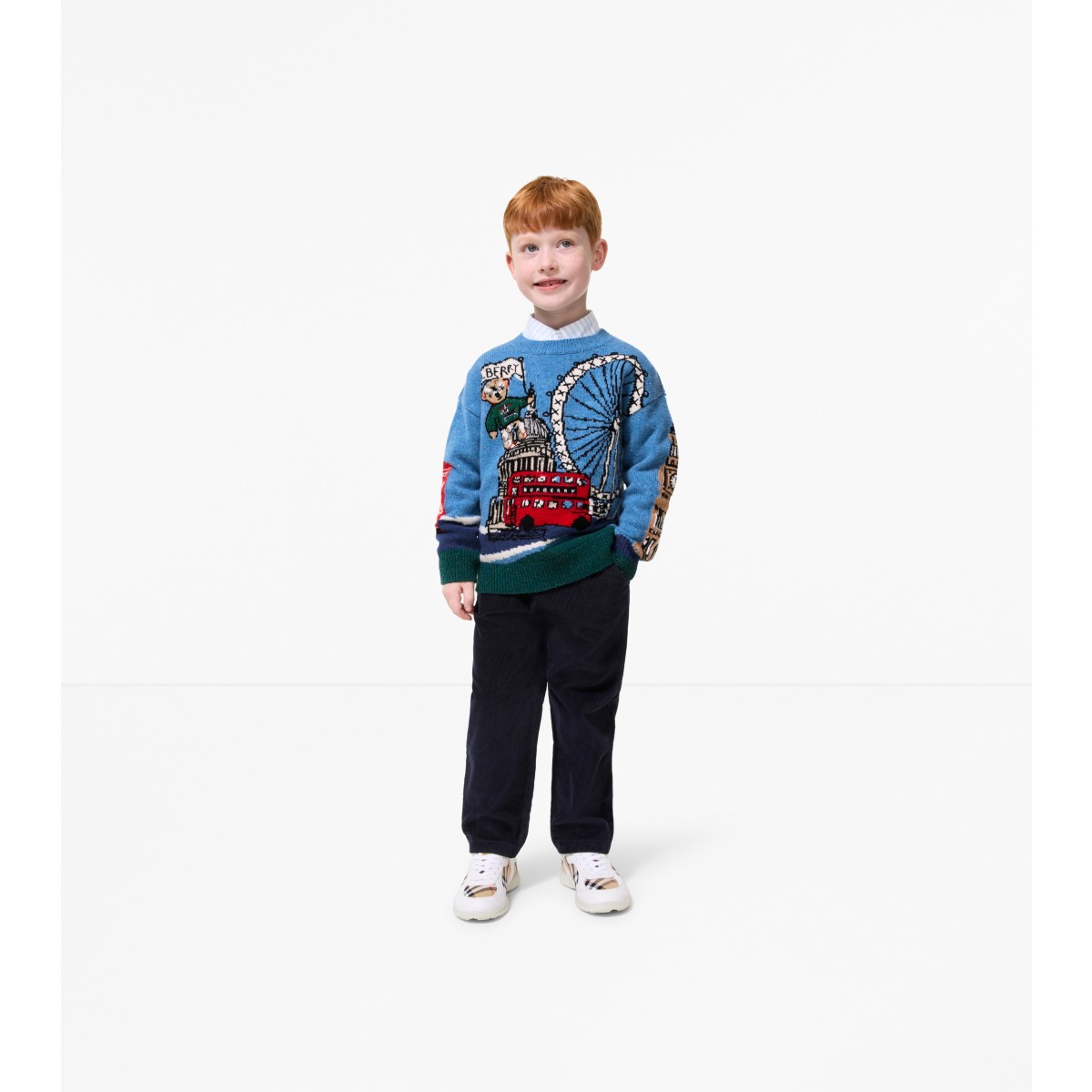  Check Trim Corduroy Trousers