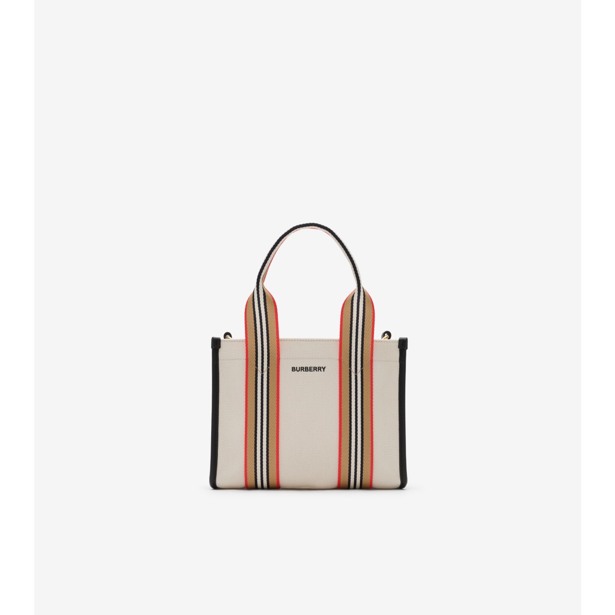  Stripe Mini Icon Trim Canvas Tote