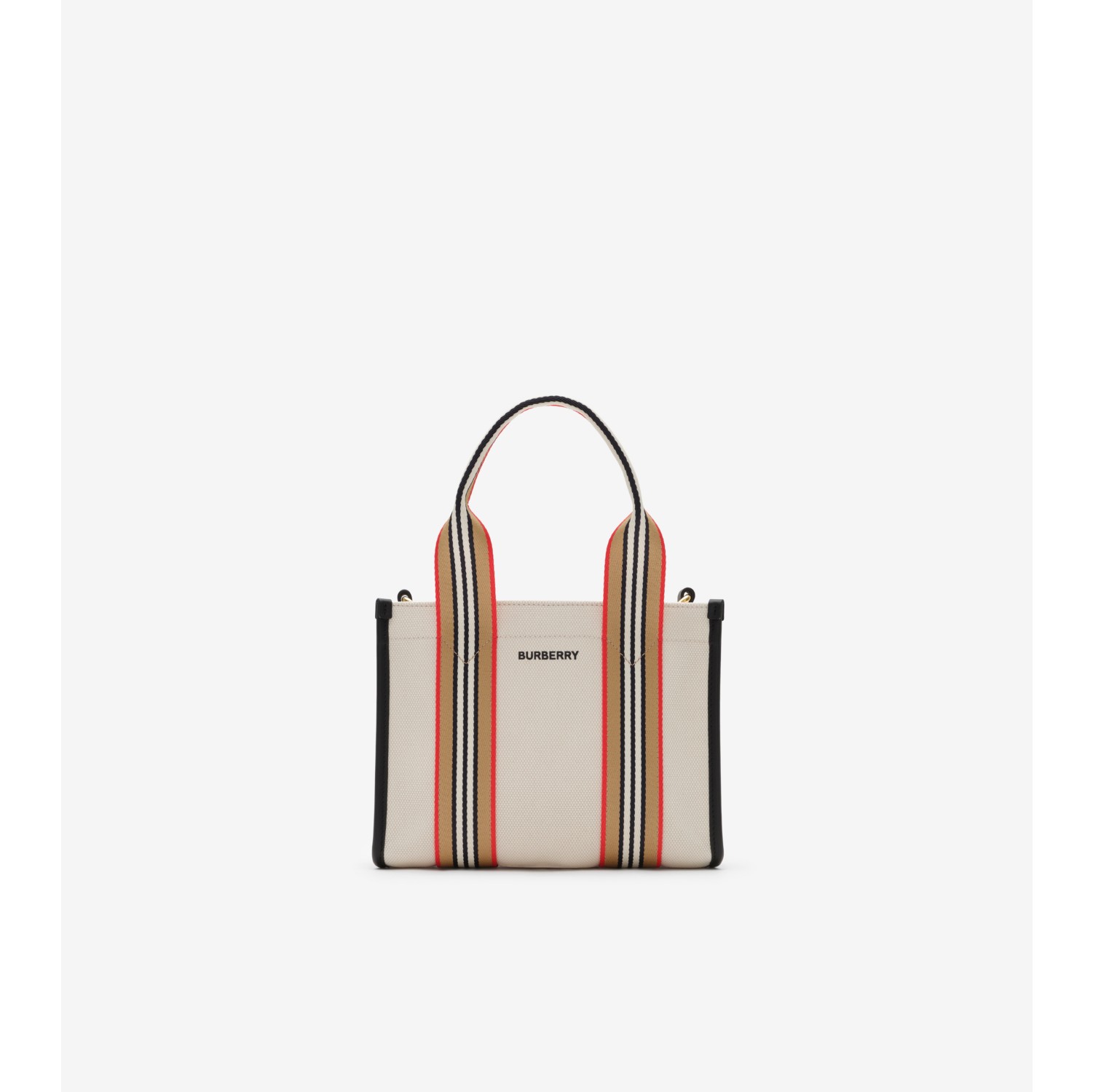 Mini Icon Stripe Trim Canvas Tote