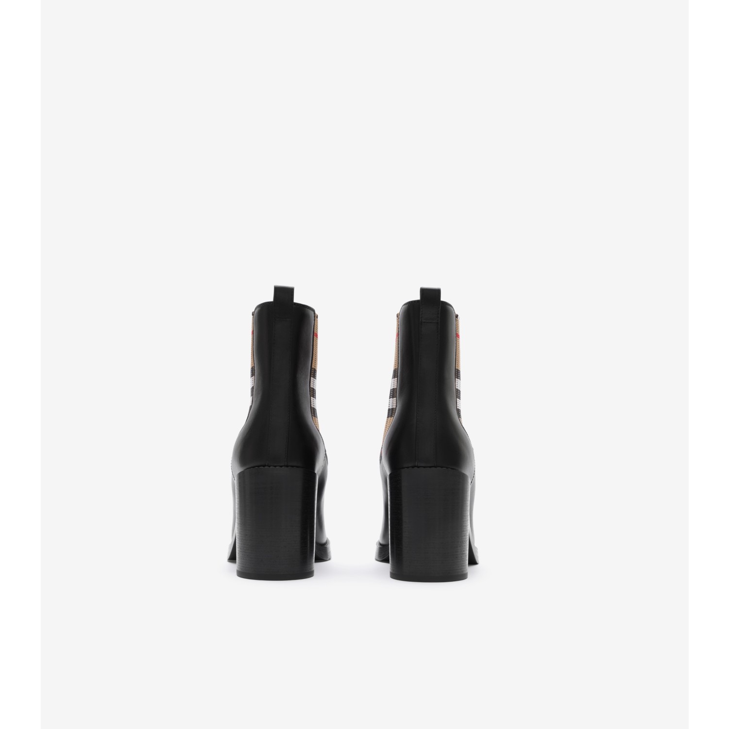 Leather Hampstead Heel Boots in Black - Women | Burberry® Official