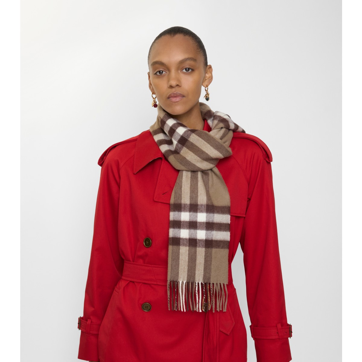  Check Cashmere Scarf