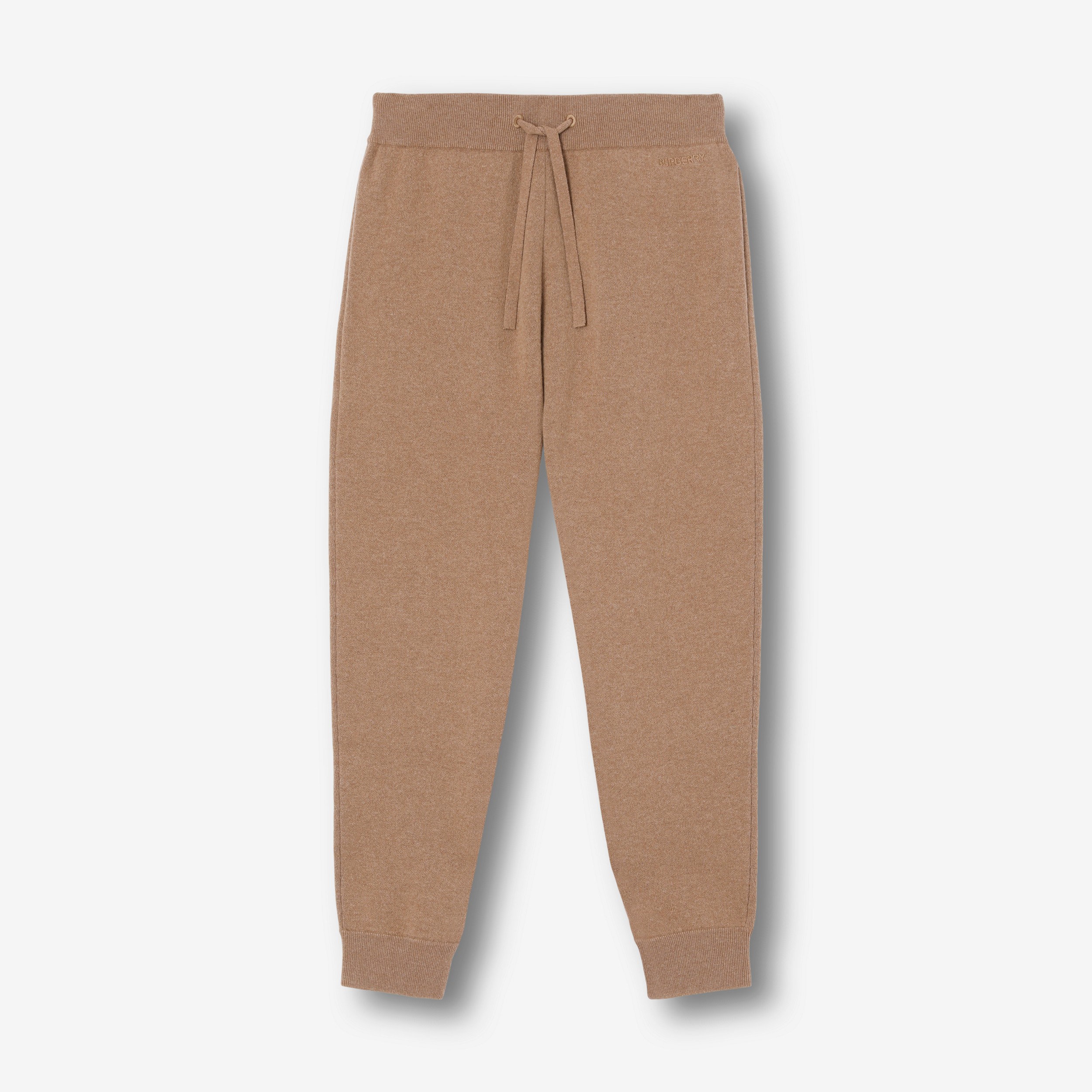 Calças jogger em mescla de cashmere (Camel) - Homens | Burberry® oficial - 1