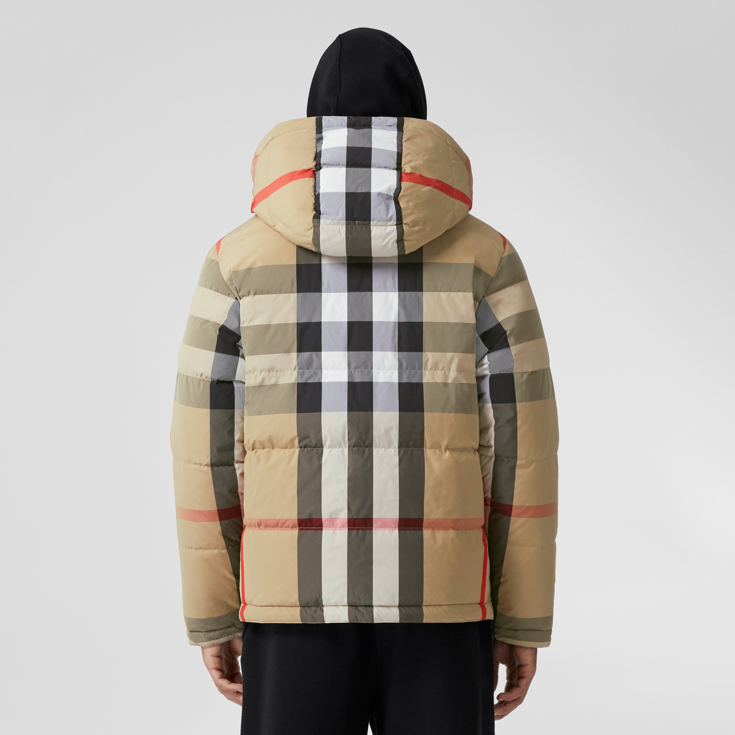 Check Nylon Reversible Hooded Puffer Jacket in Archive Beige/black - Men | Burberry® Official - 3