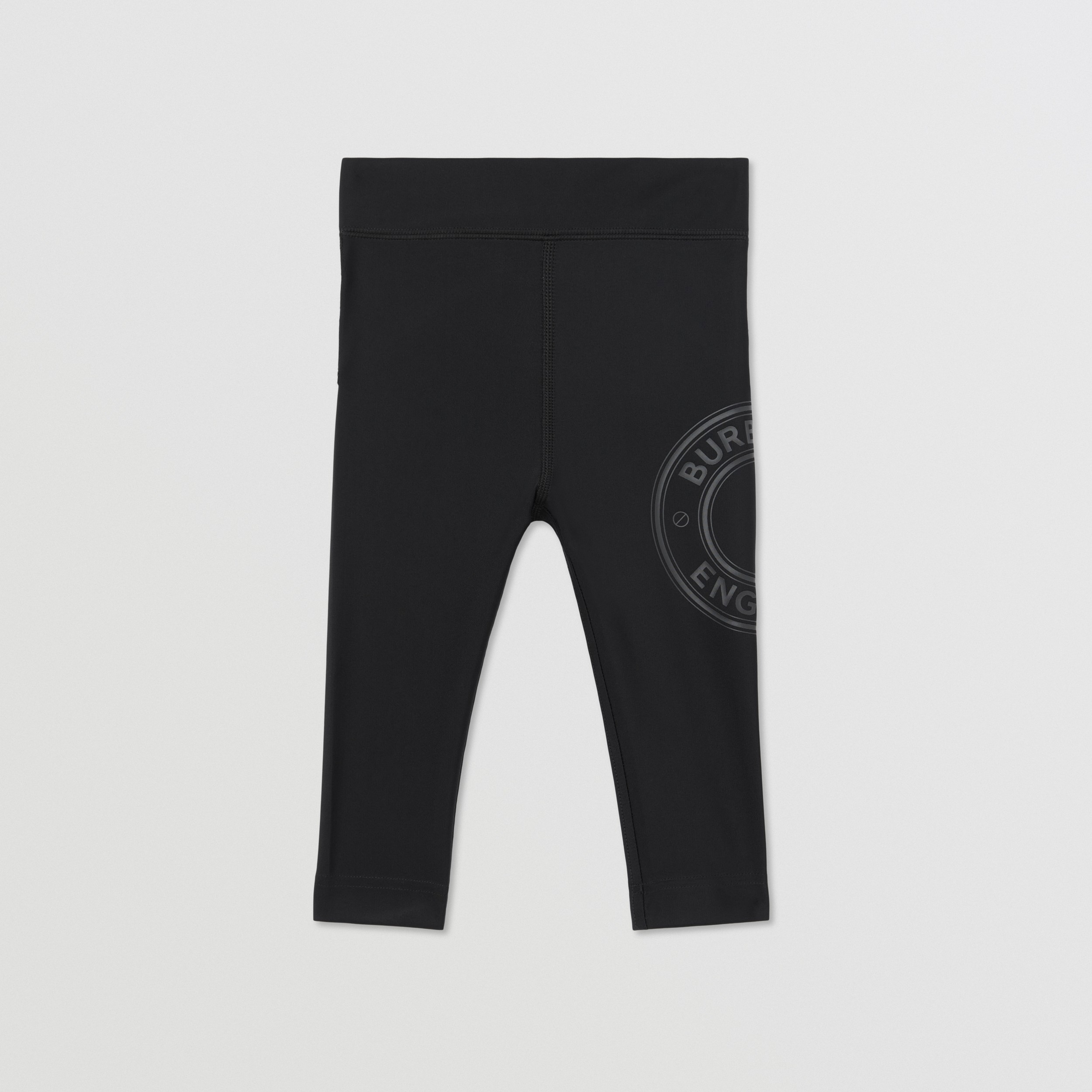徽标图案弹力平织紧身裤 (黑色) - 儿童 | Burberry® 博柏利官网 - 1