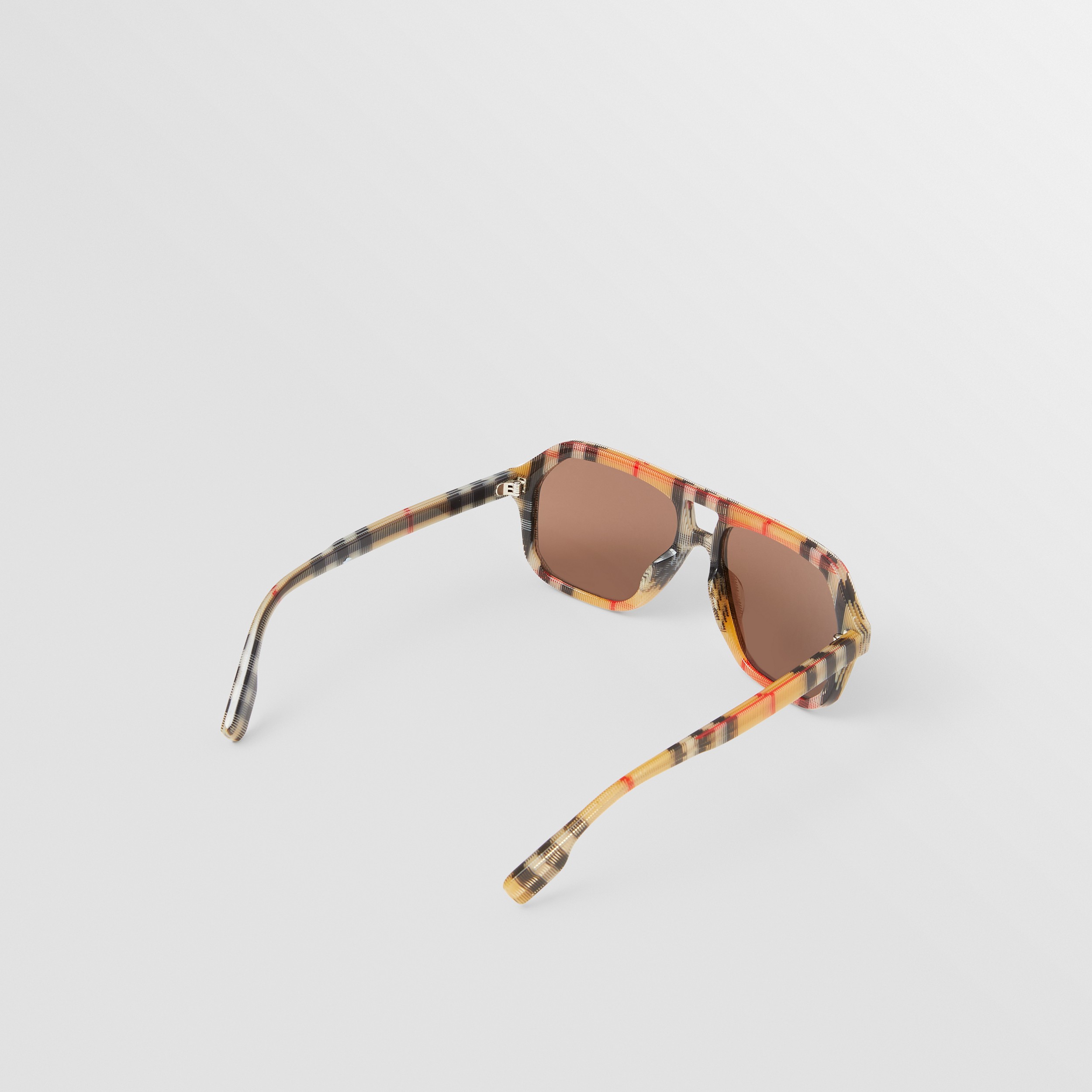 Fliegersonnenbrille mit Vintage Check-Muster (Antikgelb) - Kinder | Burberry® - 4