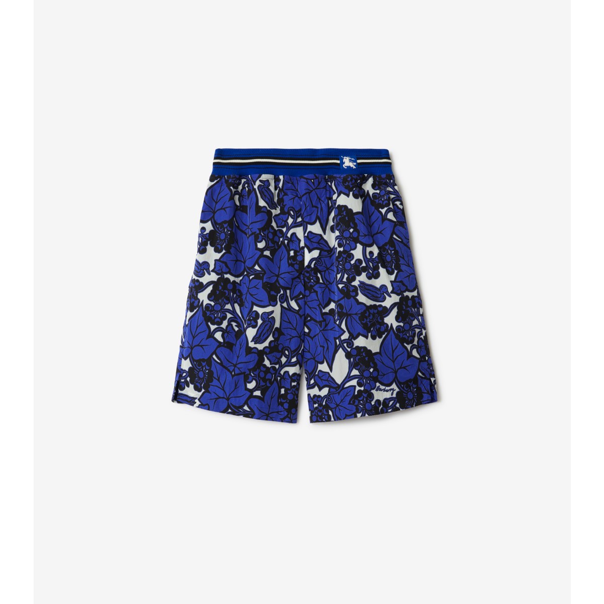 Burberry Elastic Stripe Waist Patterned Shorts In Knight