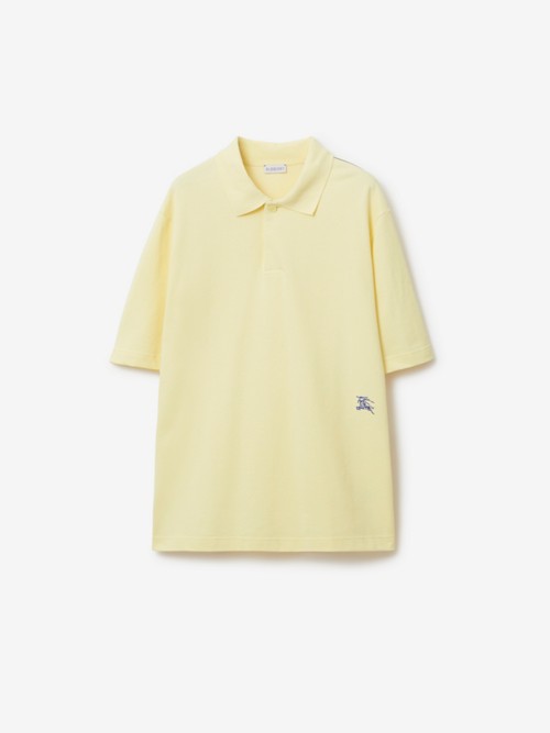 Burberry Cotton Polo Shirt In Yellow