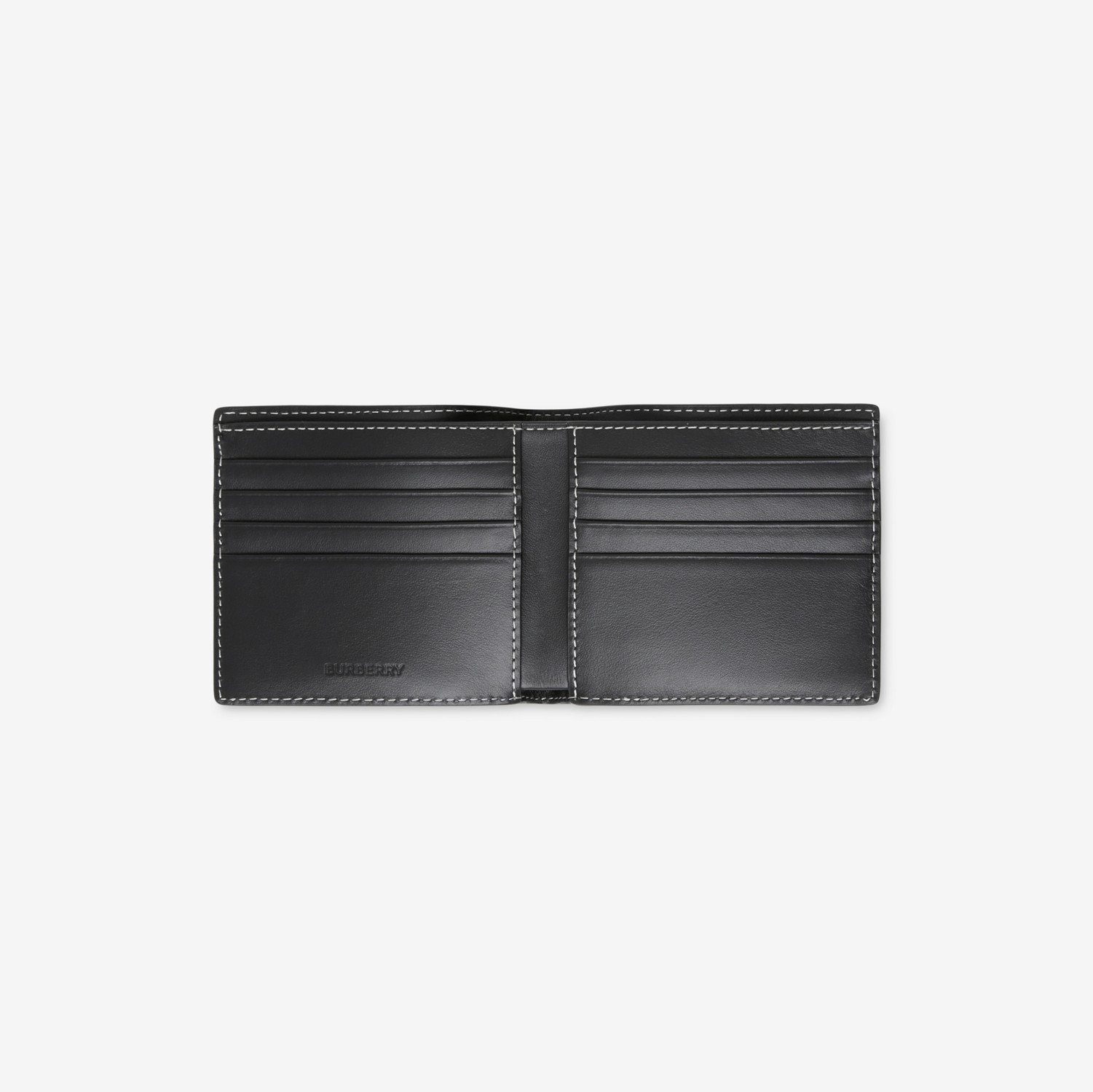 Check and Leather Bifold Wallet