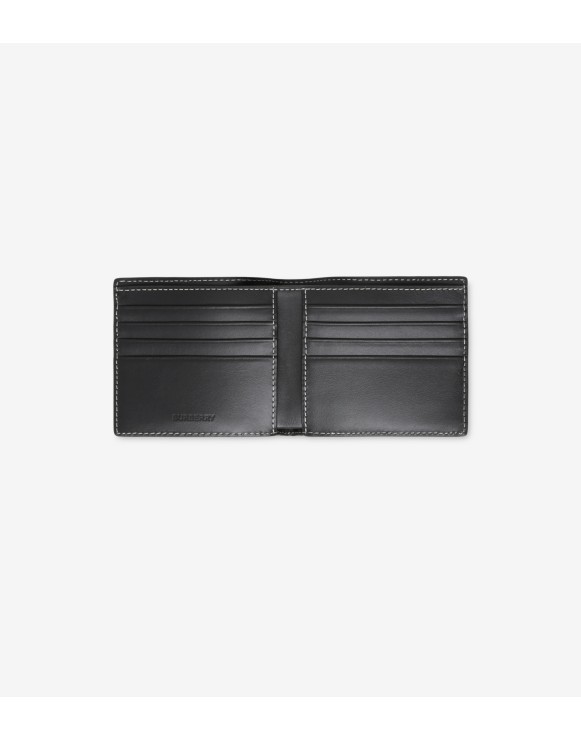 BURBERRY 黒 レザー 財布 BURBERRY】バーバリー 二つ折り財布 レザー レディース 黒
