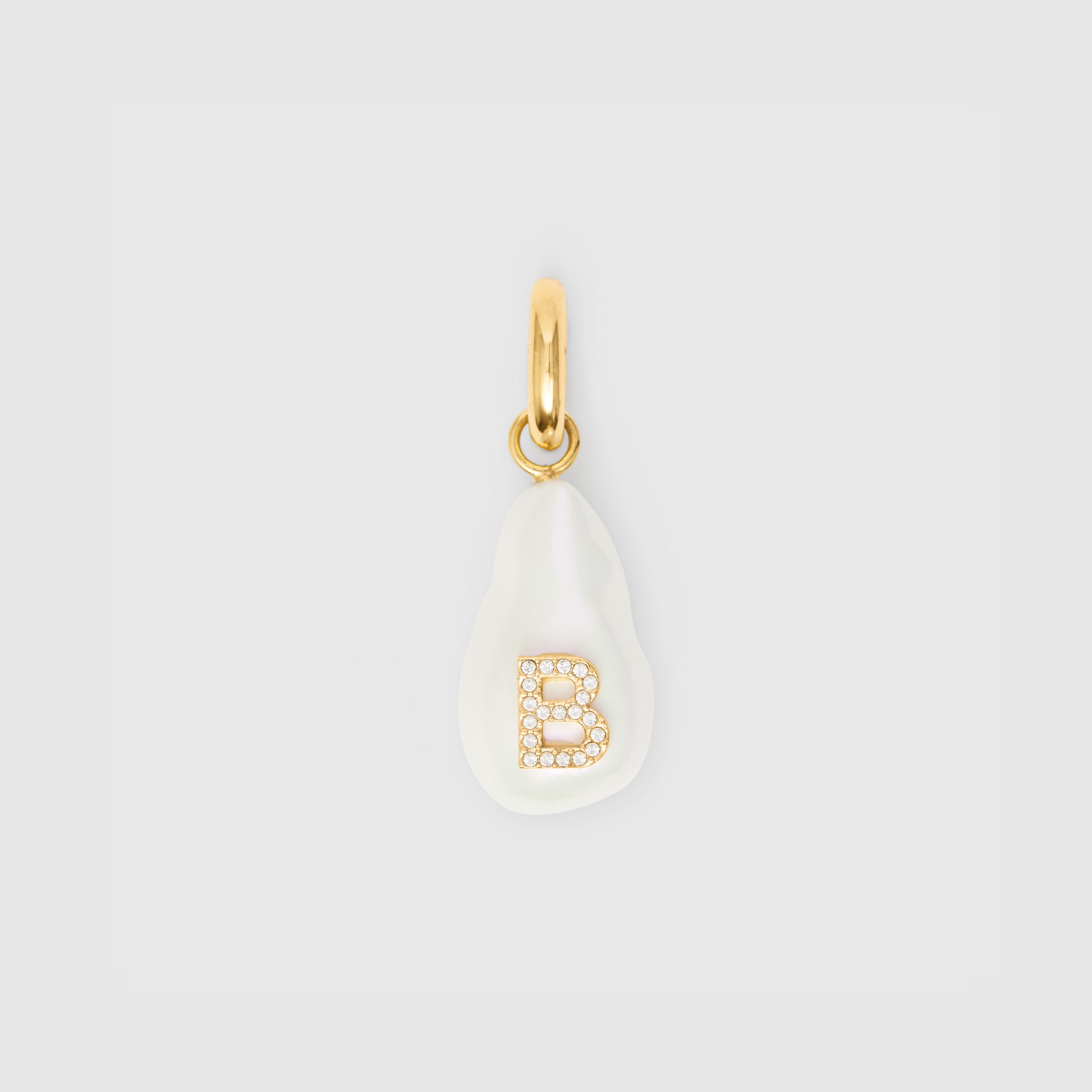 ‘B’ Crystal and Resin Pearl Letter Charm – Online Exclusive in Light Gold/mother-of-pearl - Women | Burberry® Official - 1