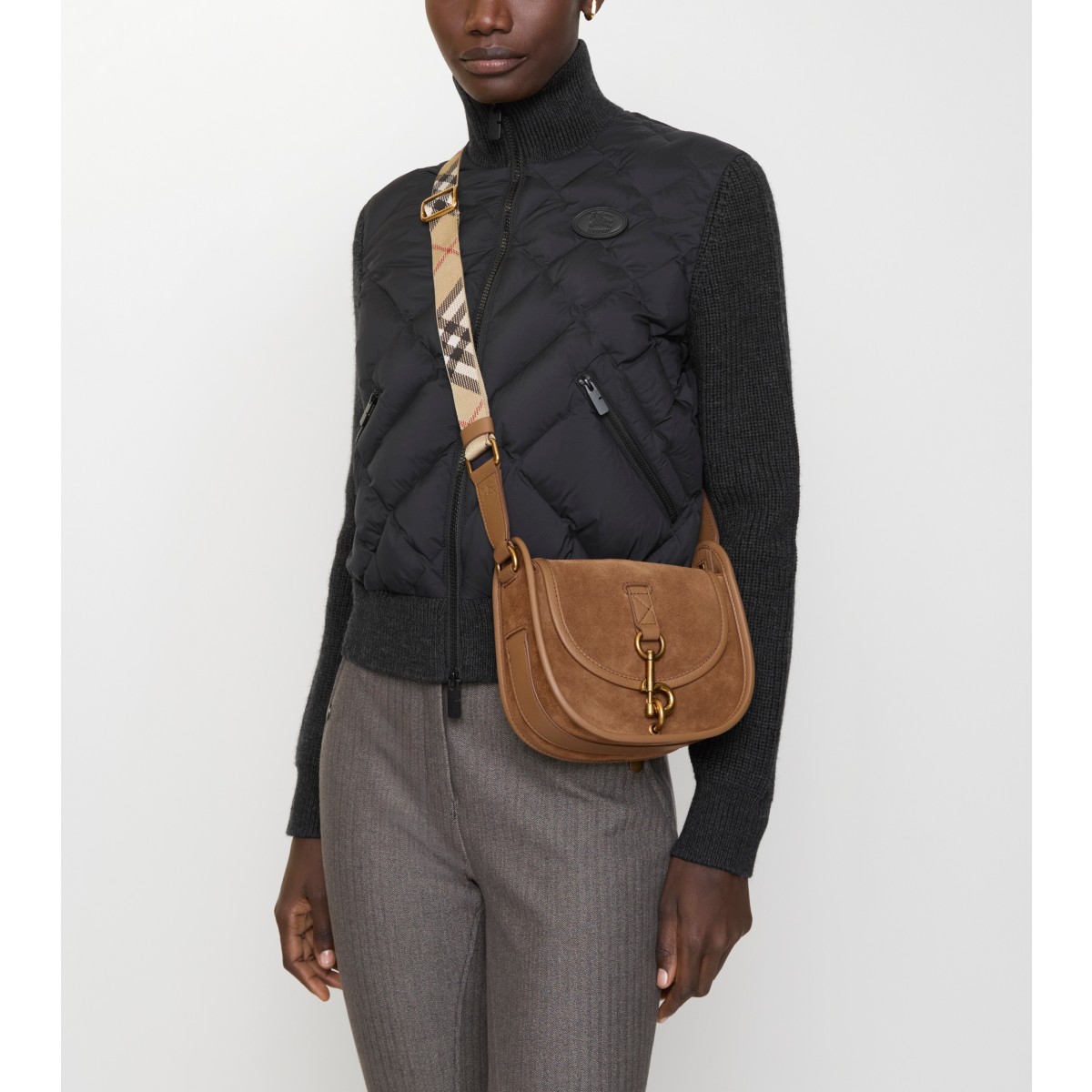  Check Mini B Clip Messenger Bag