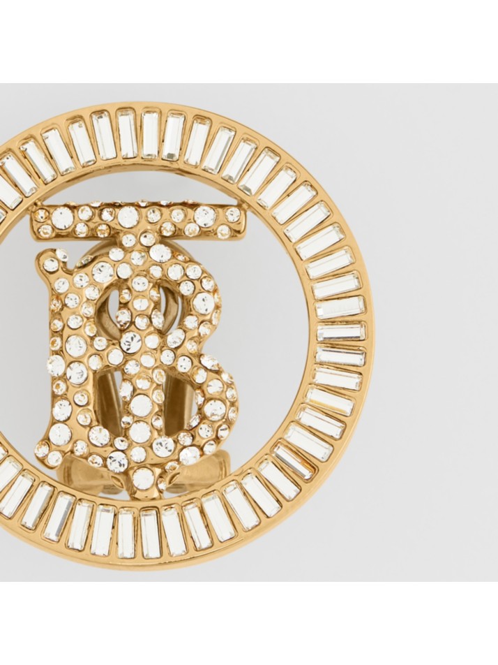 人造水晶细节镀金专属标识图案耳环