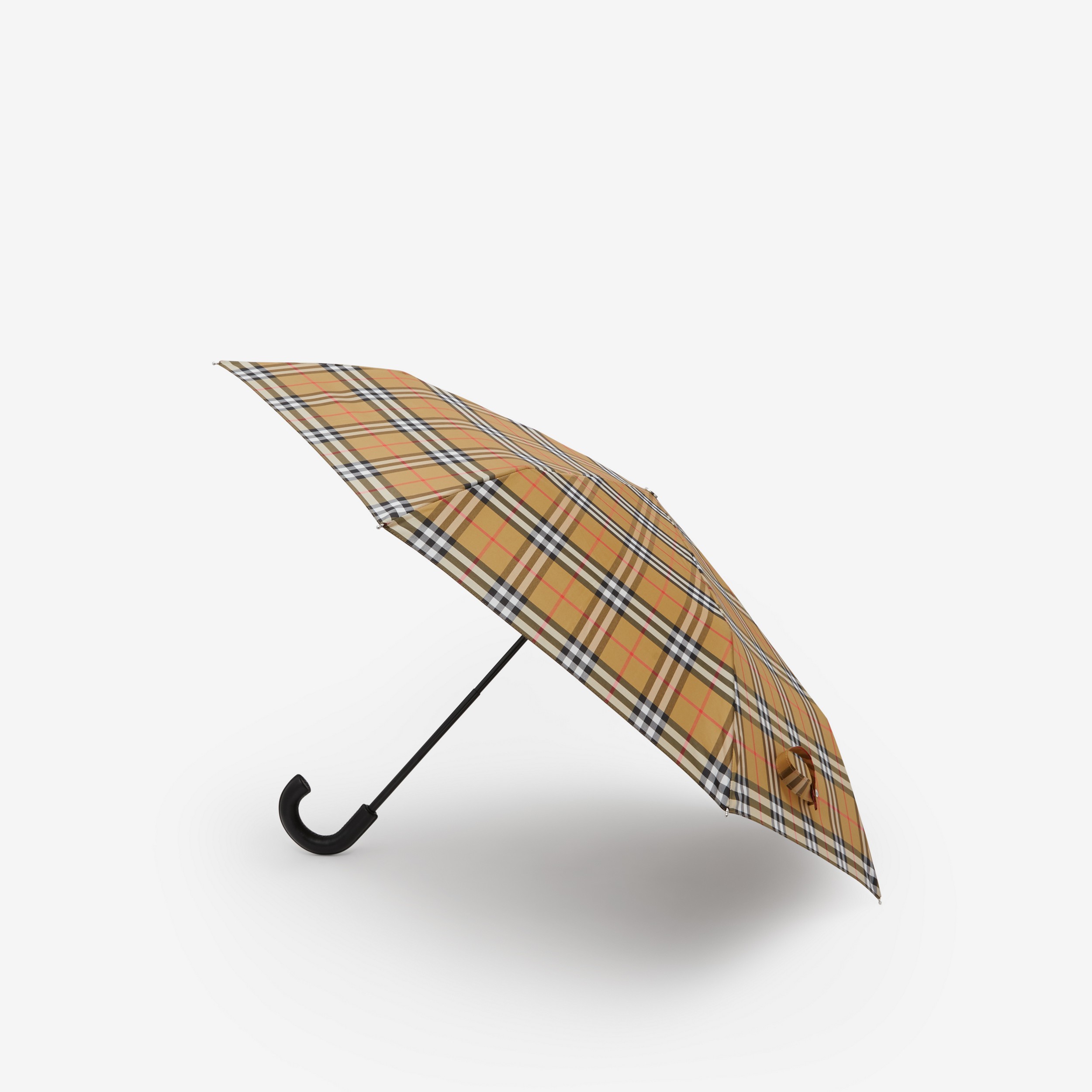 Cuña curso Interesante Paraguas plegable a cuadros Vintage Checks (Beige) | Burberry® oficial