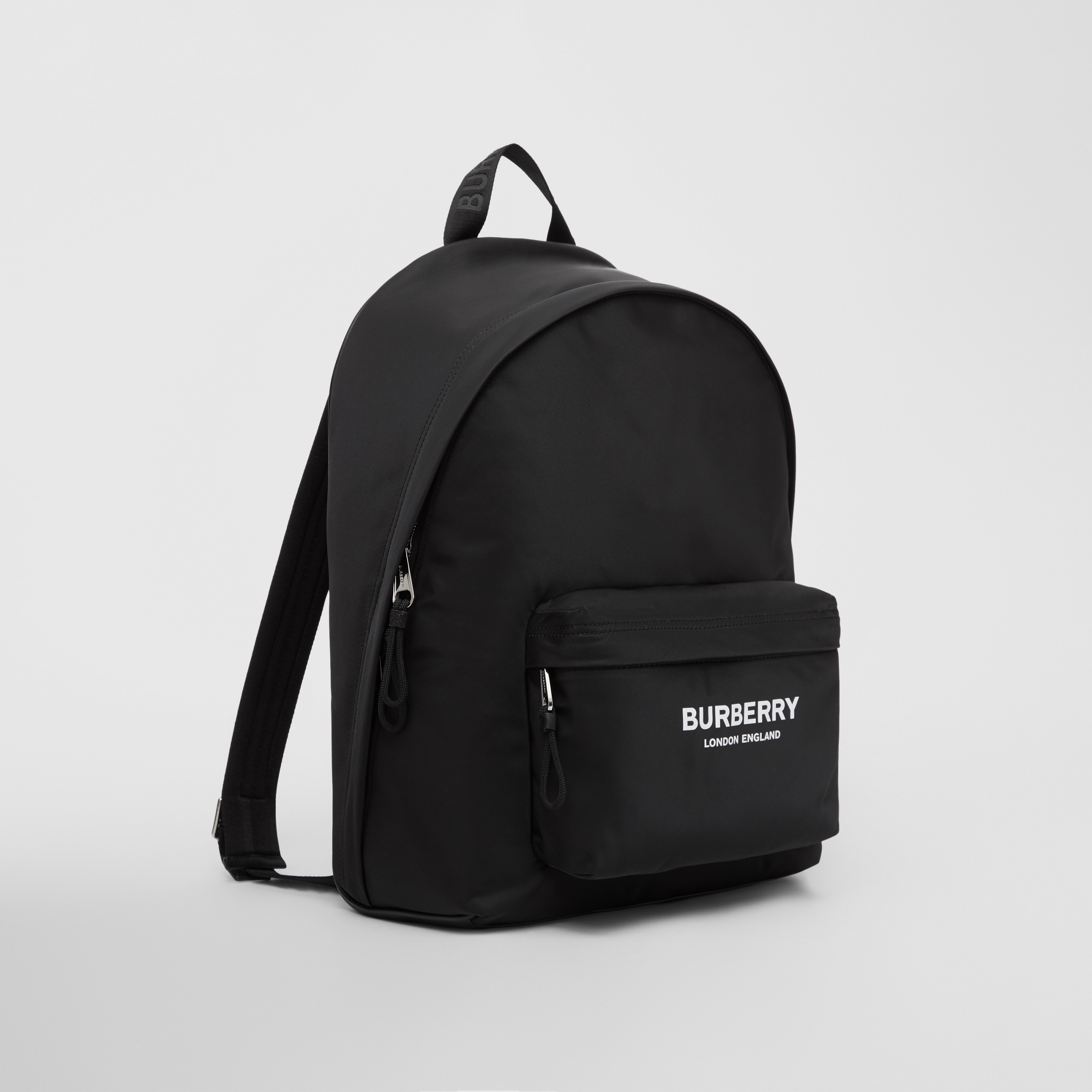 Logo Print Nylon Backpack in Black | Burberry® Official