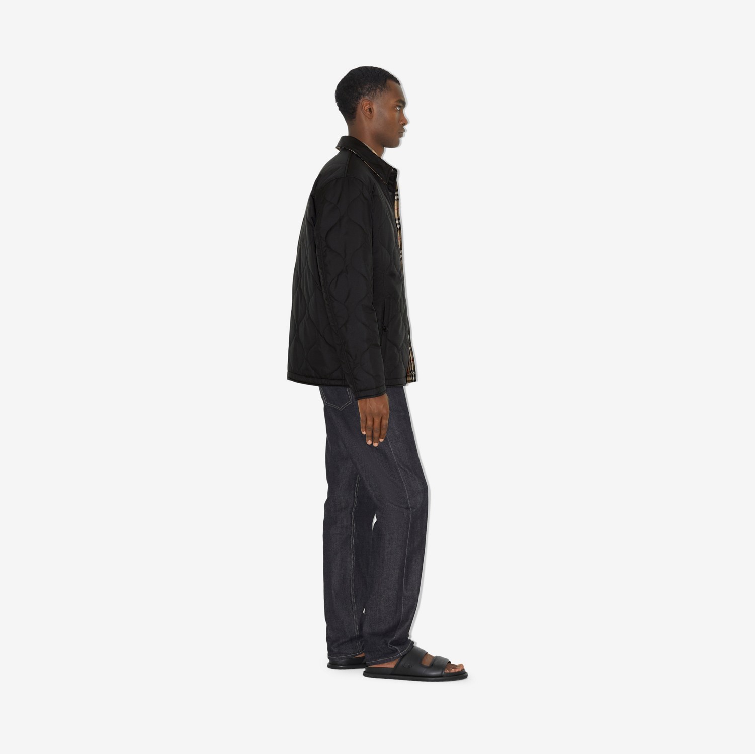 チェック キルティング リバーシブル オーバーシャツ (ブラック) - メンズ | Burberry®公式サイト