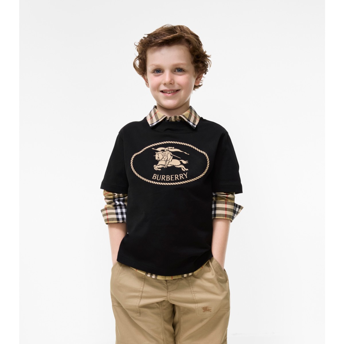  Printed Knight Stamp Cotton T-shirt
