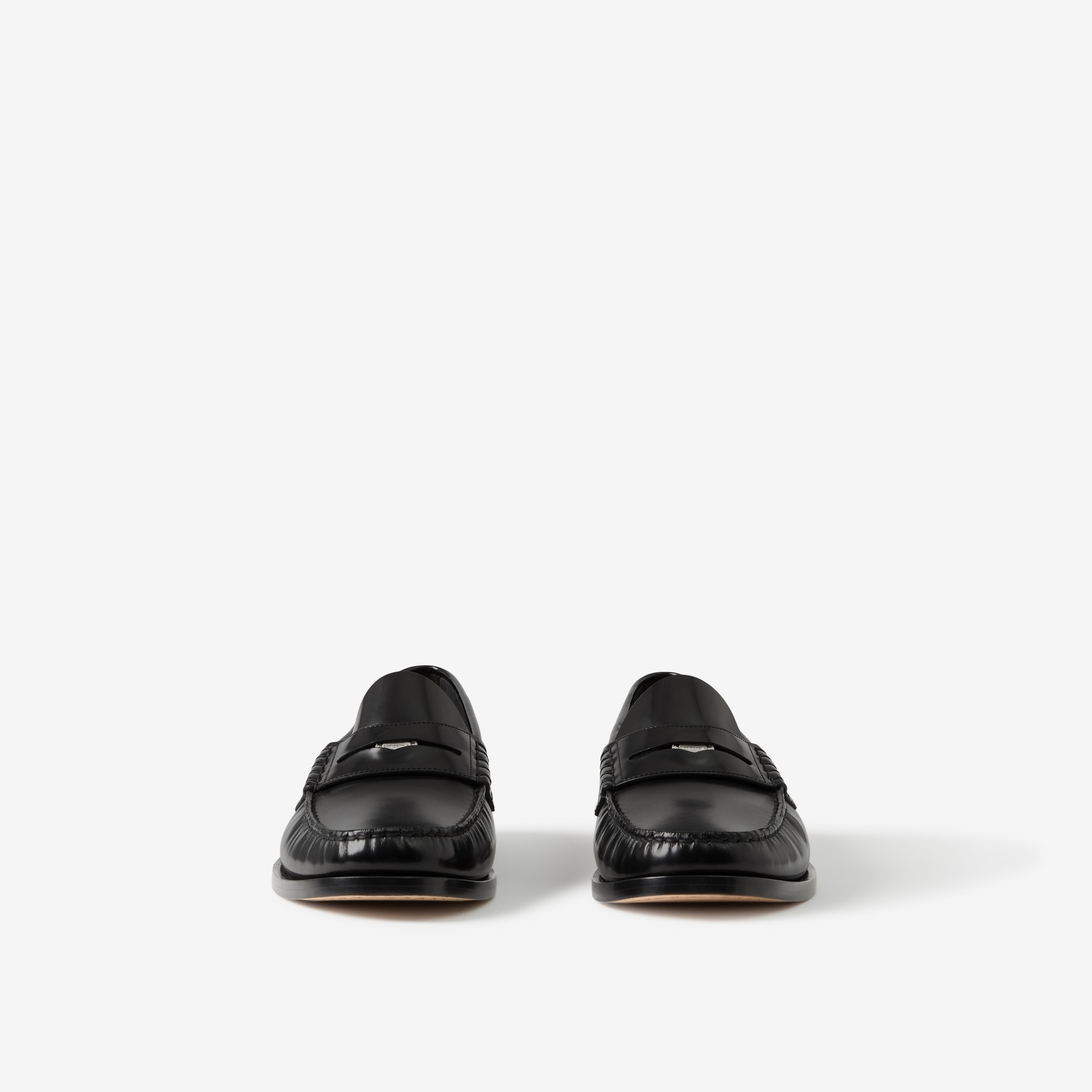 Coin Detail Leather Penny Loafers in Black - Men | Burberry® Official - 2