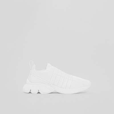 black leather quilted sneakers