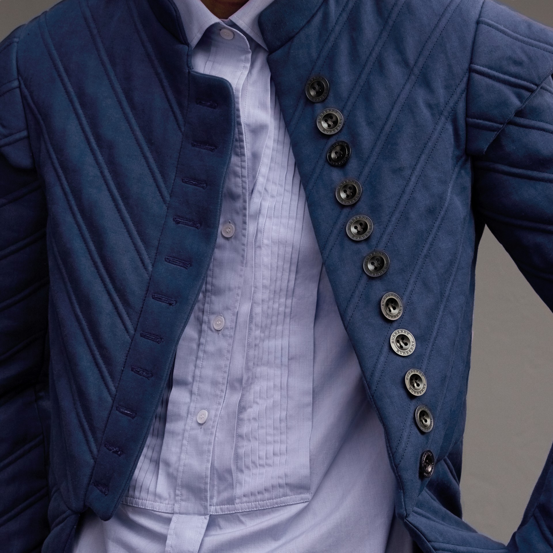 Quilted Ramie Cotton Military Jacket Burberry