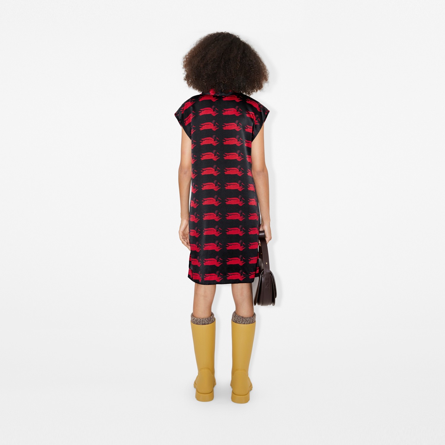 Vestido en seda con estampado de patos (Rojo Buzón) - Mujer | Burberry® oficial