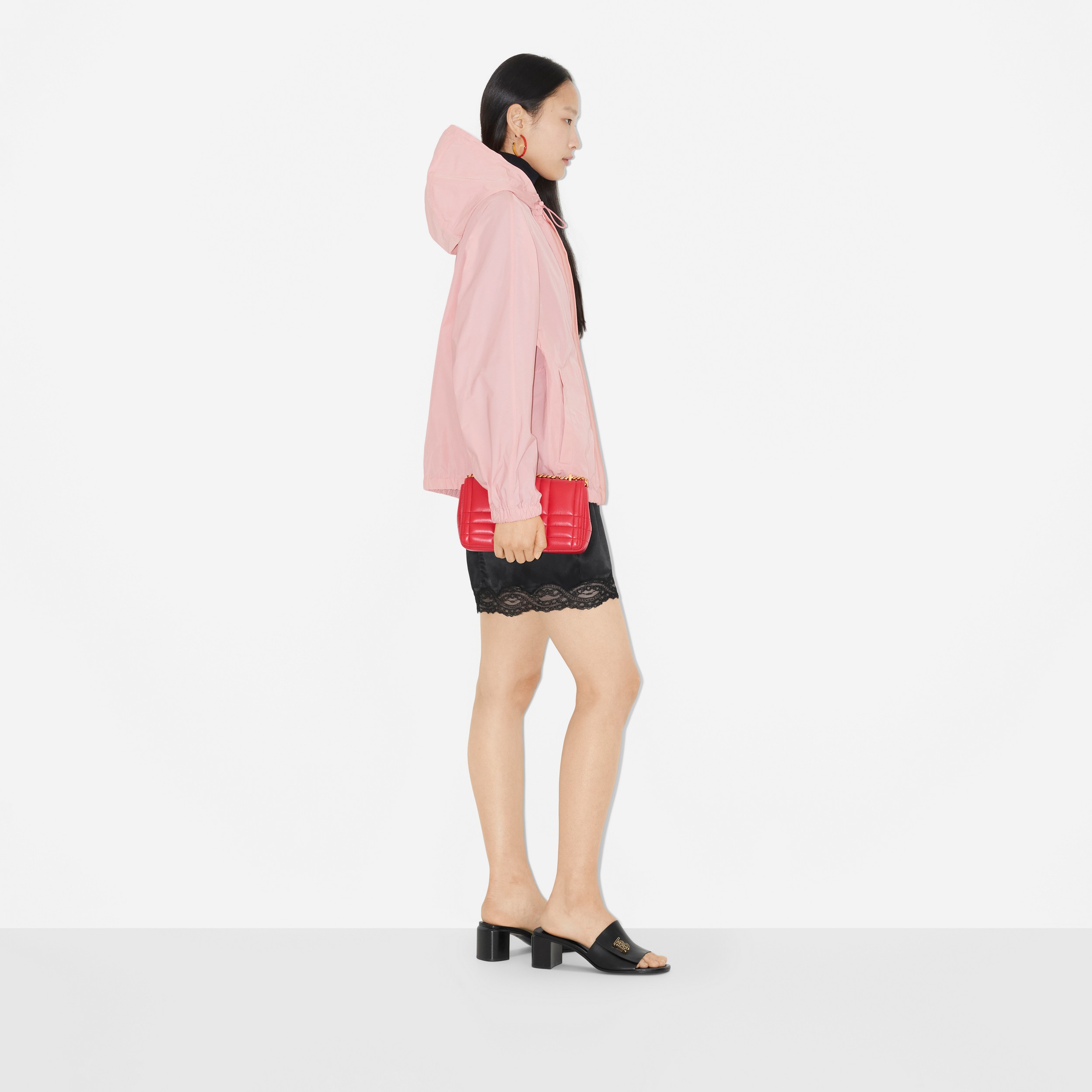 코튼 블렌드 후드 재킷 (셔벗 핑크) - 여성 | Burberry® - 3