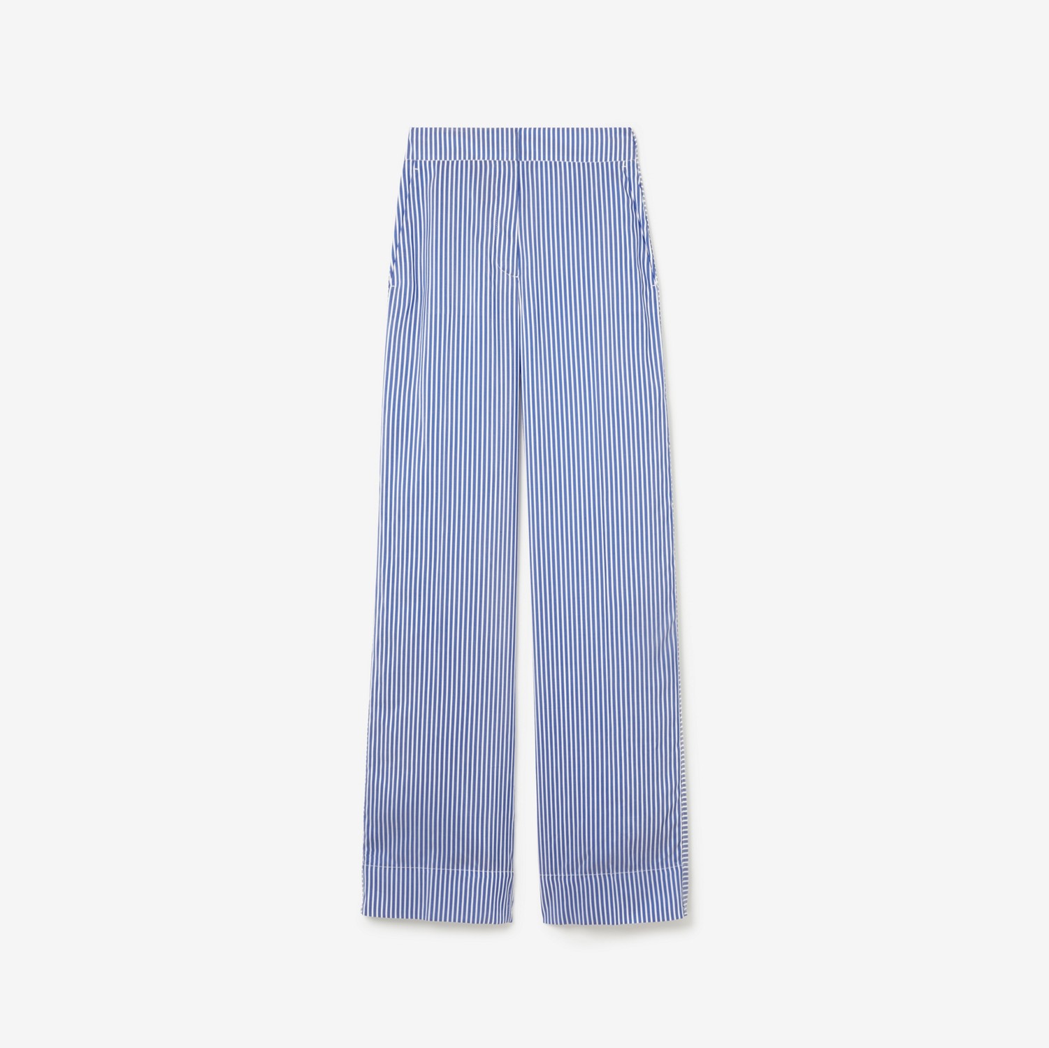 Striped Silk Wide-leg Trousers in Blue/white - Women | Burberry® Official