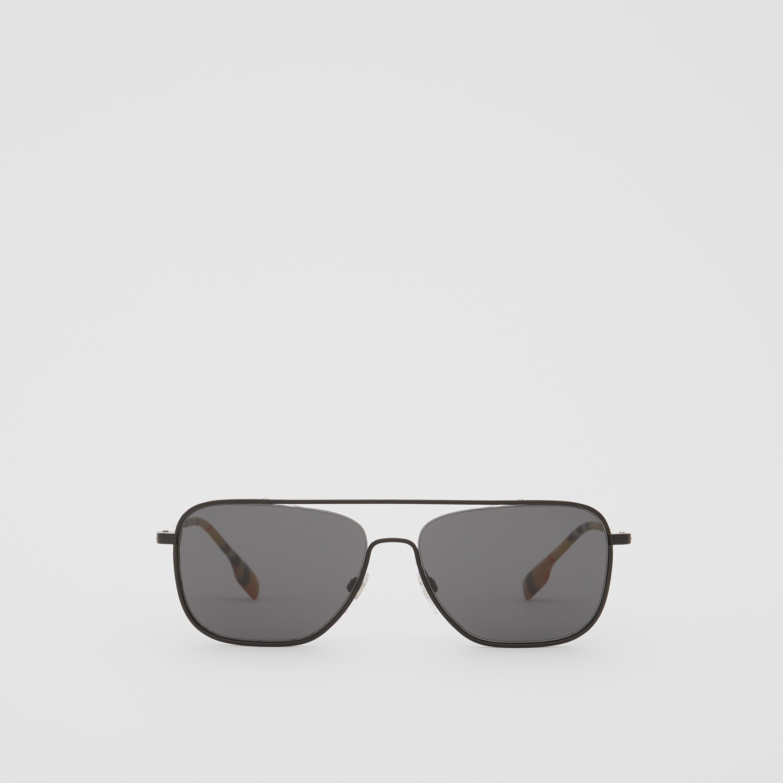 Top Bar Detail Square Frame Sunglasses in Matte Black Men Burberry