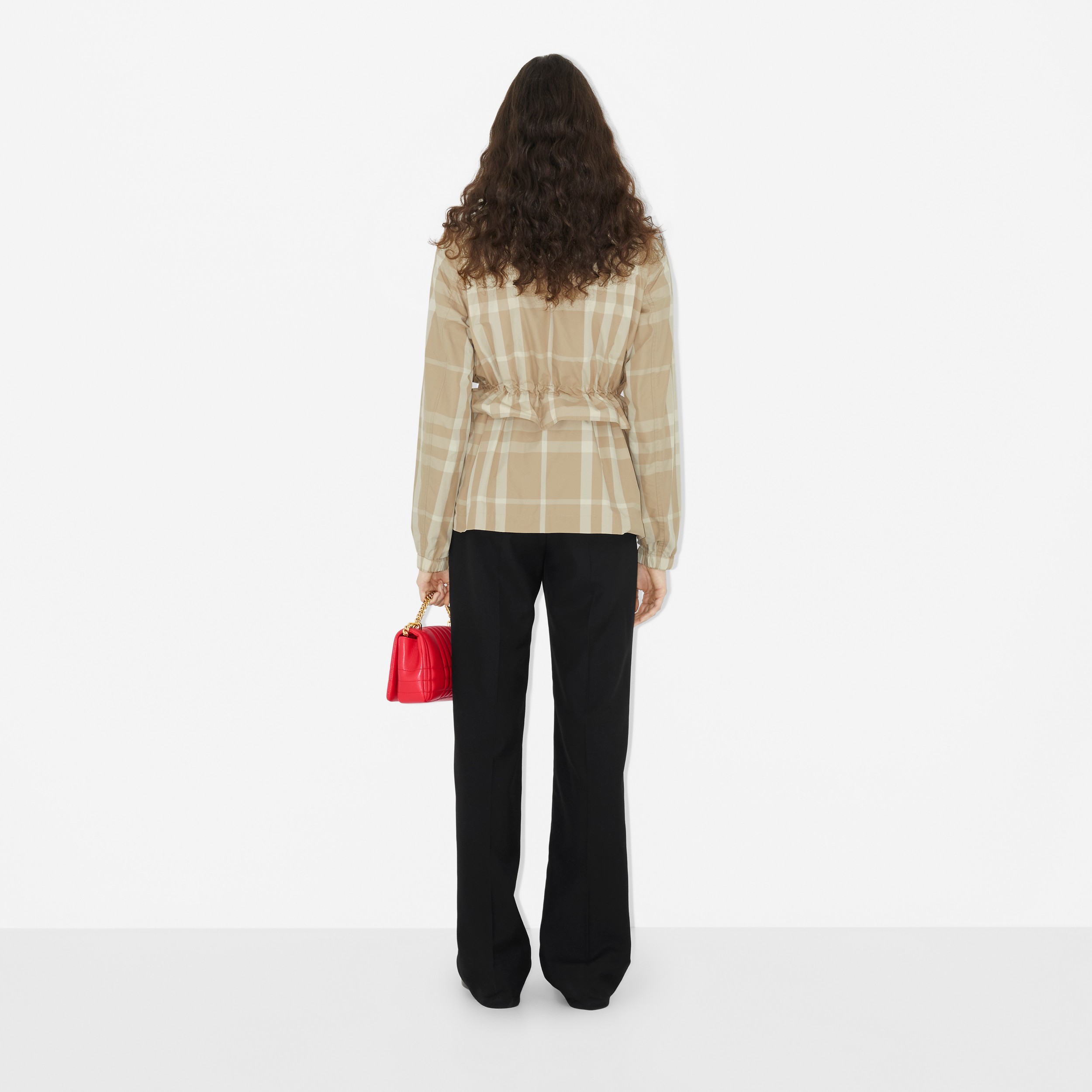 Veste à col entonnoir en nylon Check (Fauve Doux) - Femme | Site officiel Burberry® - 4