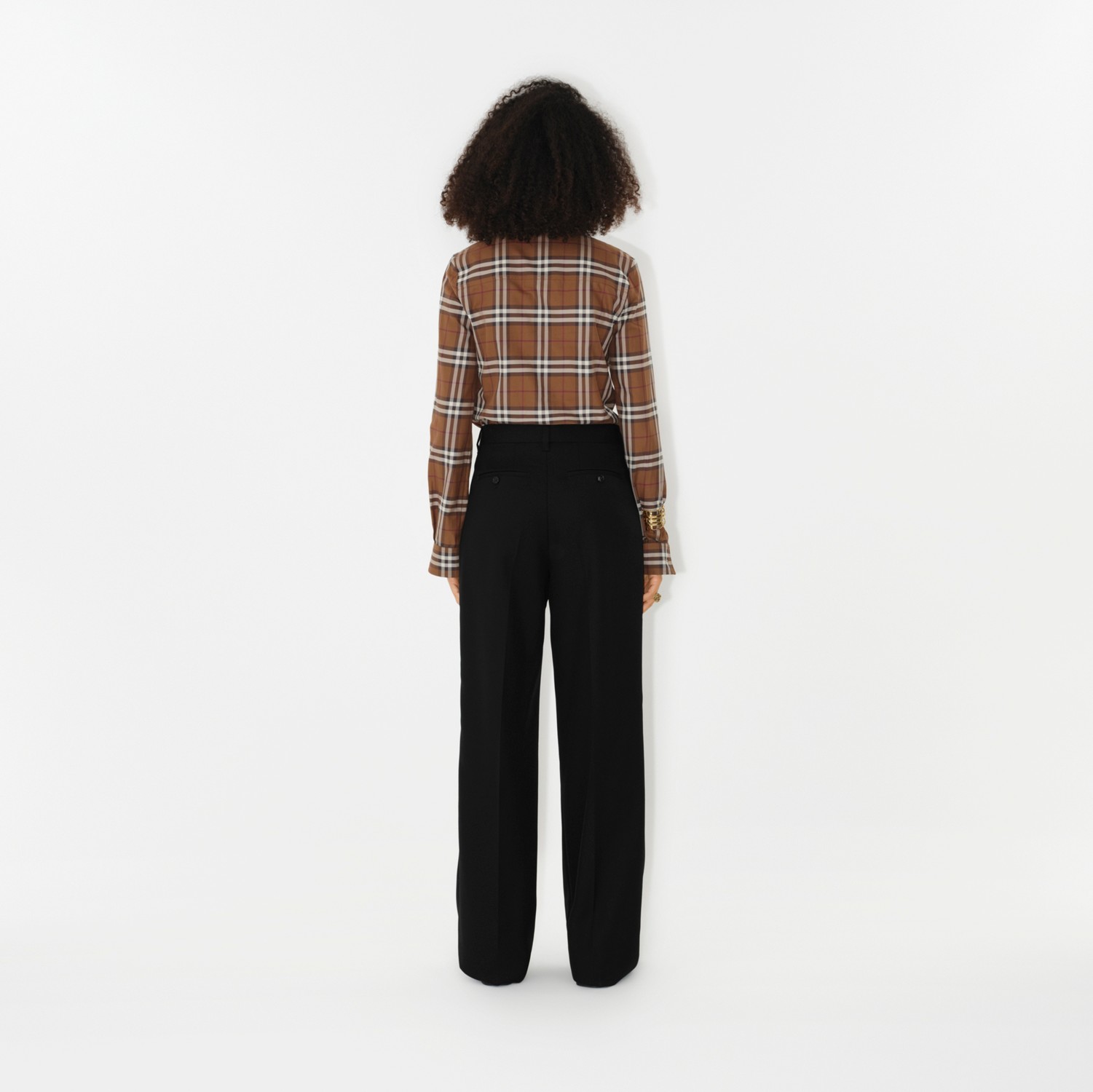 Camisa en algodón Check (Marrón Abedul Oscuro) - Mujer | Burberry® oficial