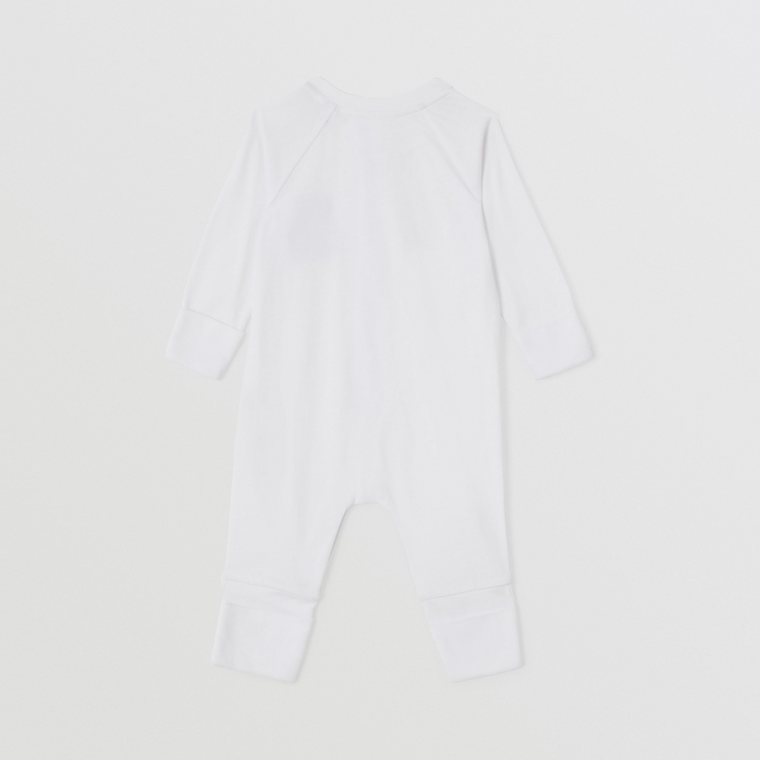 Thomas Bear Motif Cotton Jumpsuit in White - Children | Burberry® Official - 4